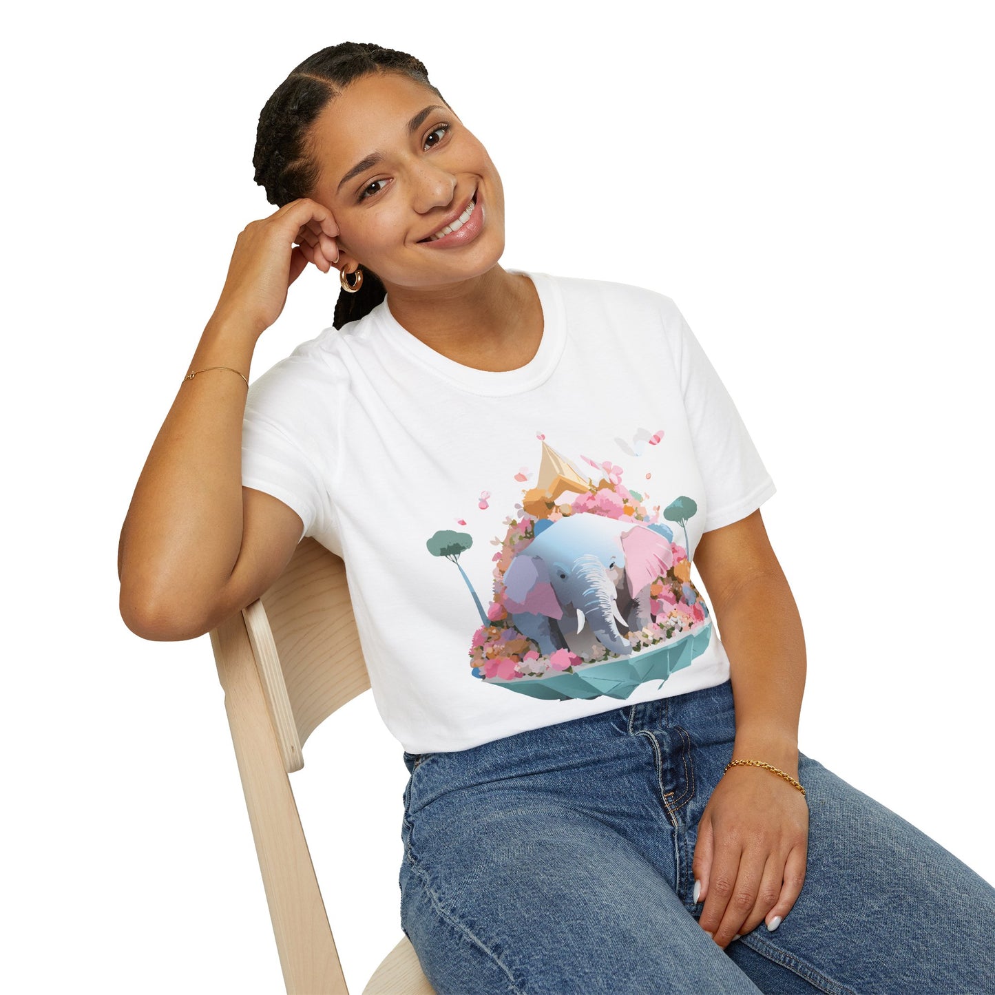 Elephant Shirt, T Shirt with Elephant, Elephant on T Shirt, T Shirt with Animation, Animals Tee Shirt