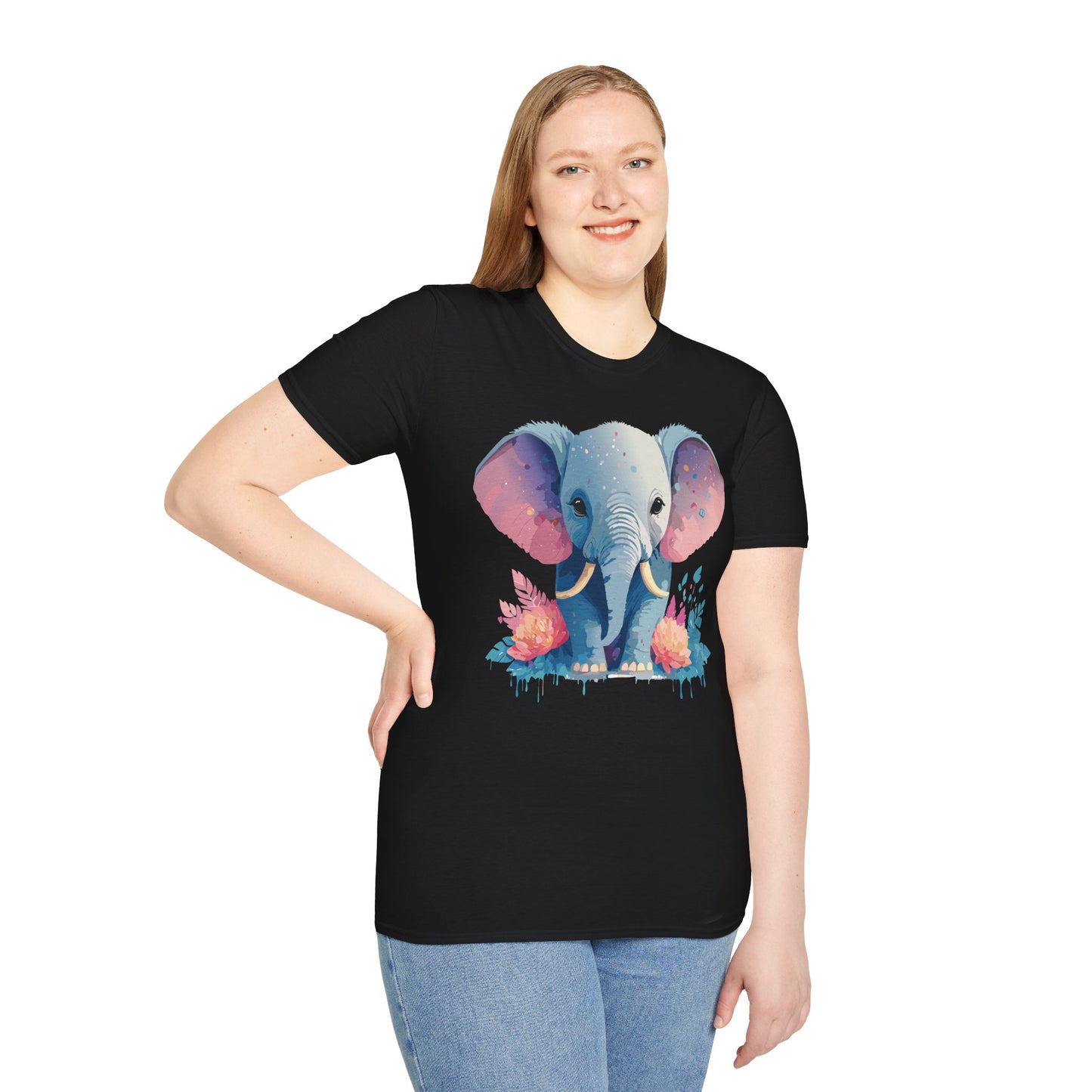 Elephant Shirt, T Shirt with Elephant, Elephant on T Shirt, T Shirt with Animation, Animals Tee Shirt