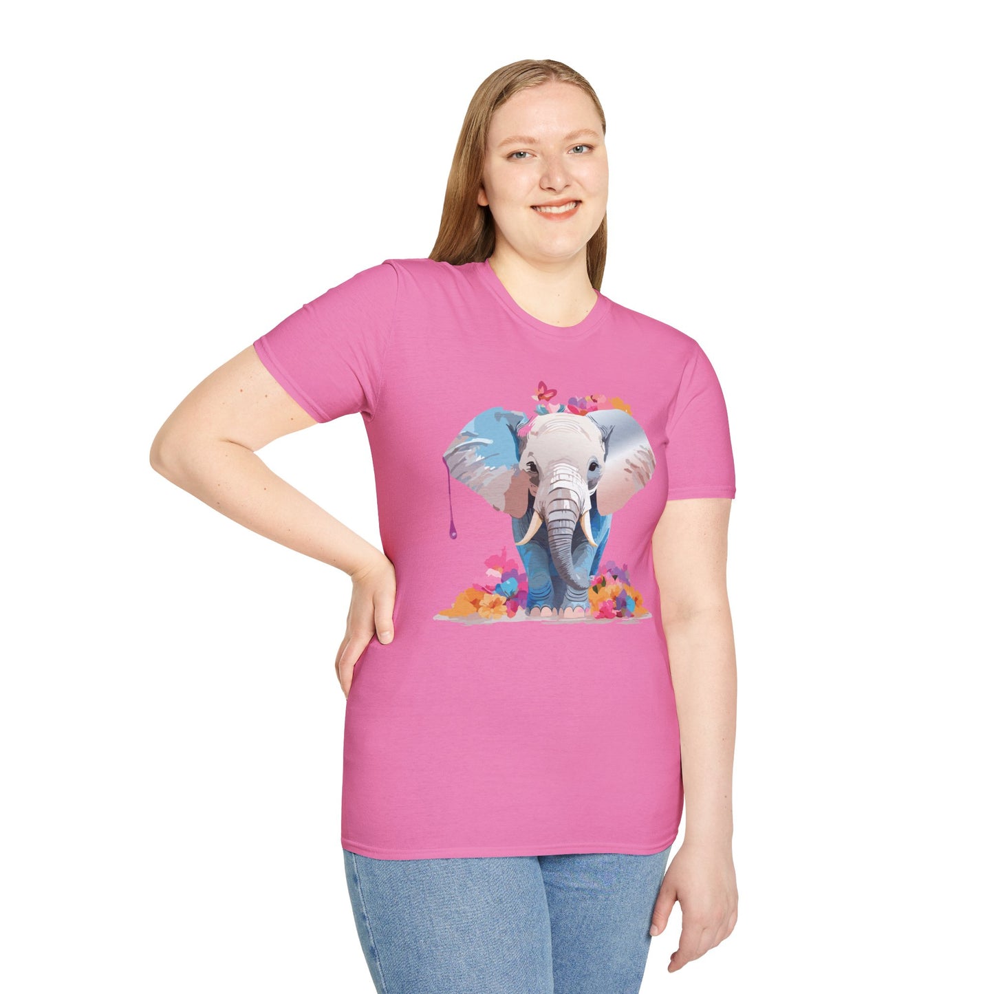 Elephant Shirt, T Shirt with Elephant, Elephant on T Shirt, T Shirt with Animation, Animals Tee Shirt