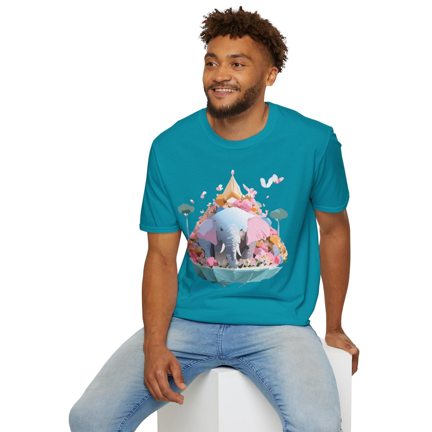 Elephant Shirt, T Shirt with Elephant, Elephant on T Shirt, T Shirt with Animation, Animals Tee Shirt