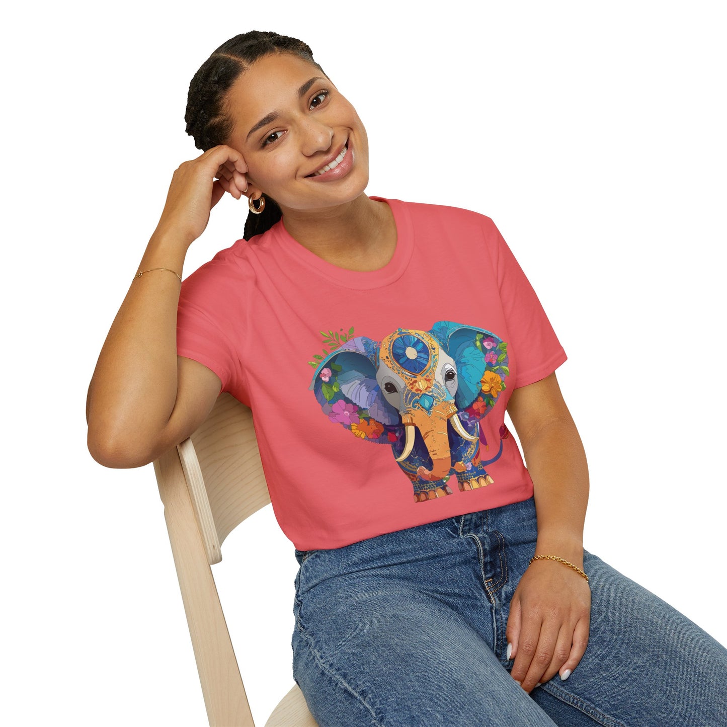 Elephant Shirt, T Shirt with Elephant, Elephant on T Shirt, T Shirt with Animation, Animals Tee Shirt