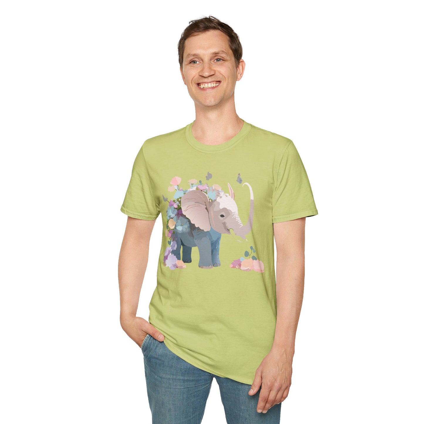 Elephant Shirt, T Shirt with Elephant, Elephant on T Shirt, T Shirt with Animation, Animals Tee Shirt