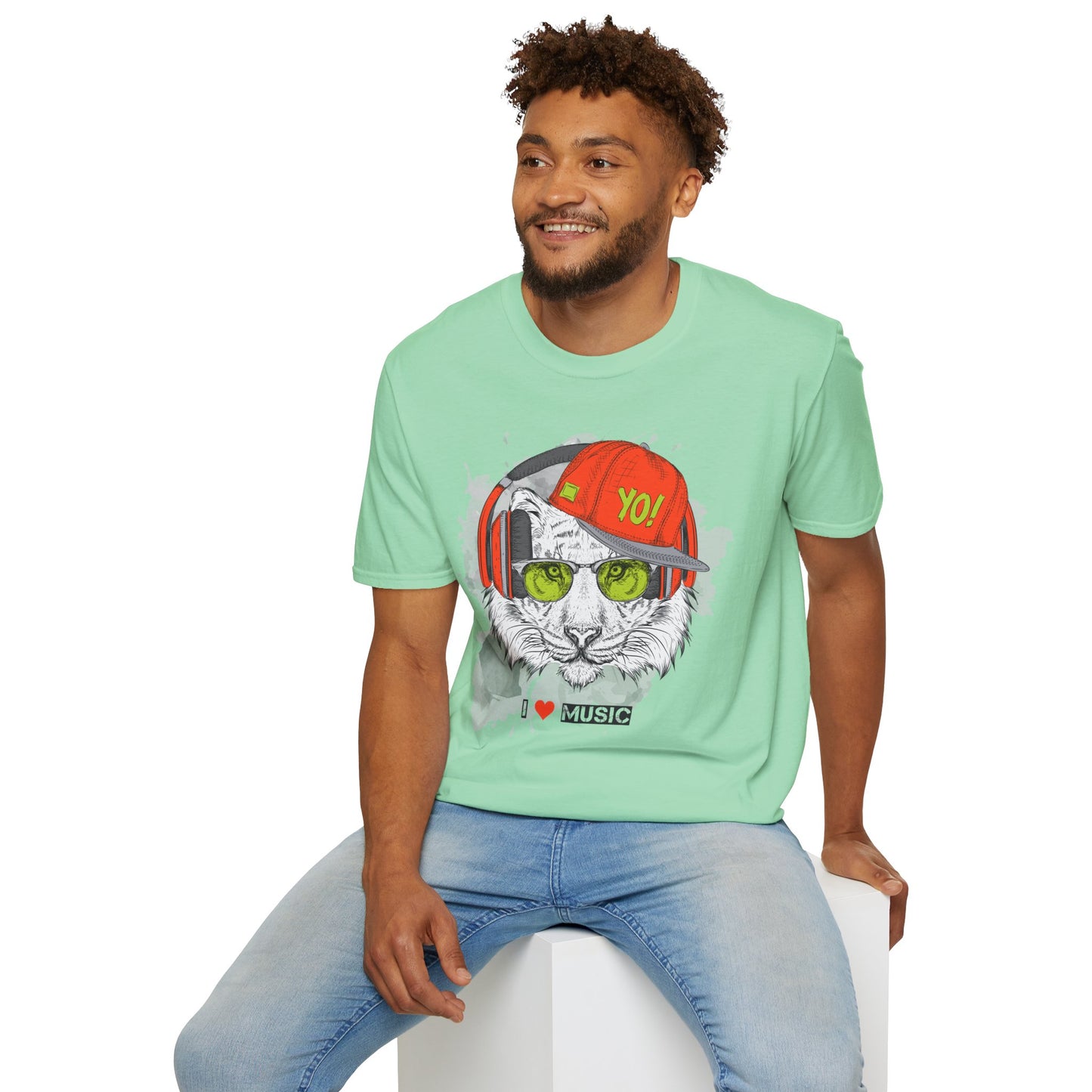 I love Music Animals Shirts, Shirt with Animals, Animals with Headphones Shirt