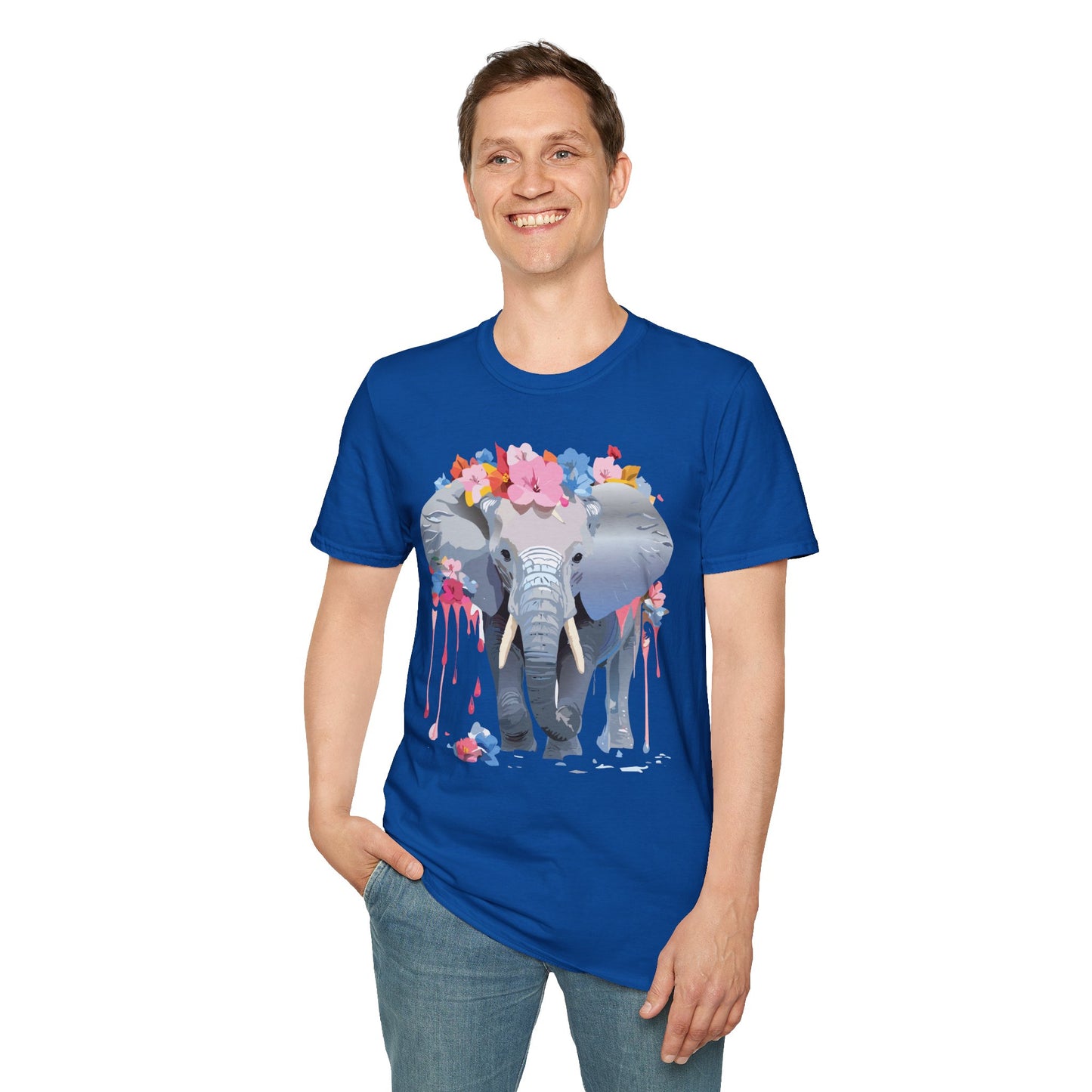 Elephant Shirt, T Shirt with Elephant, Elephant on T Shirt, T Shirt with Animation, Animals Tee Shirt