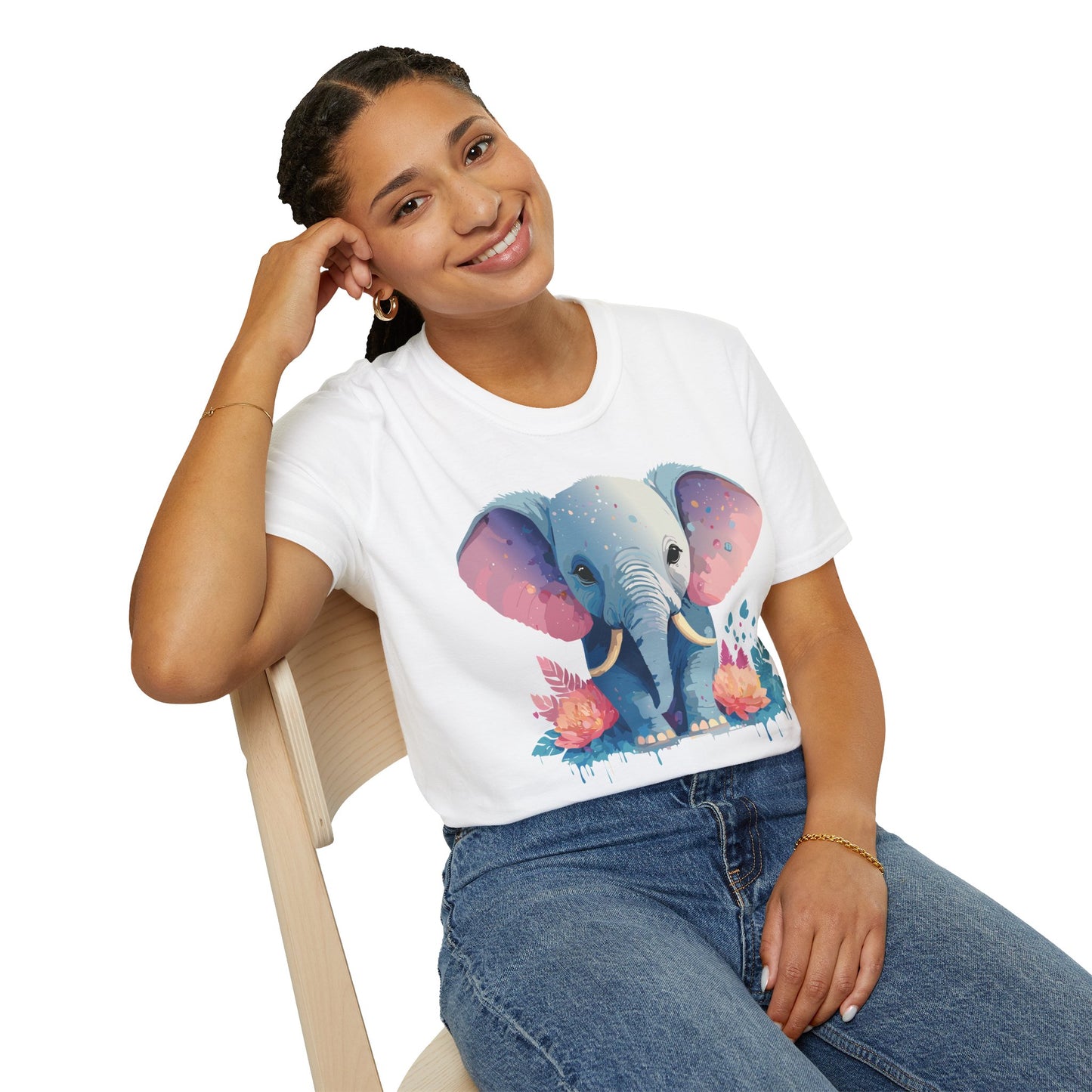 Elephant Shirt, T Shirt with Elephant, Elephant on T Shirt, T Shirt with Animation, Animals Tee Shirt