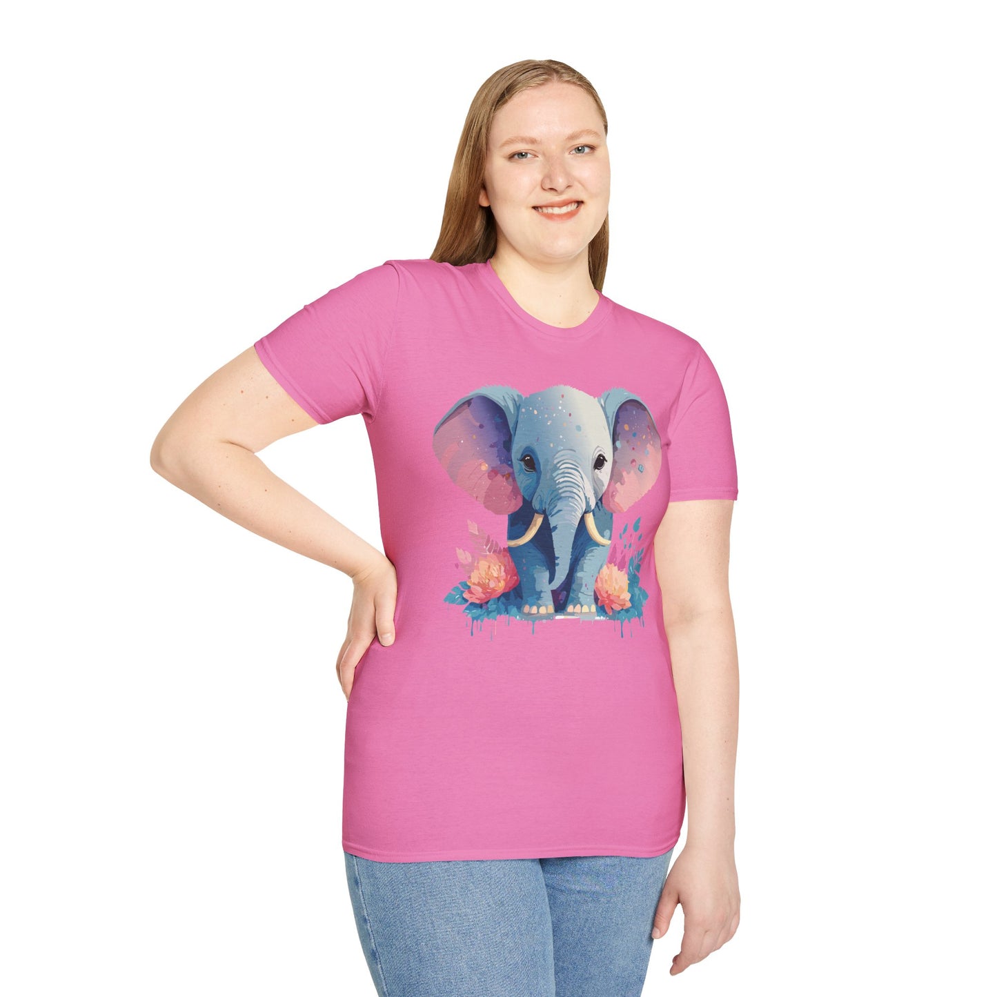 Elephant Shirt, T Shirt with Elephant, Elephant on T Shirt, T Shirt with Animation, Animals Tee Shirt