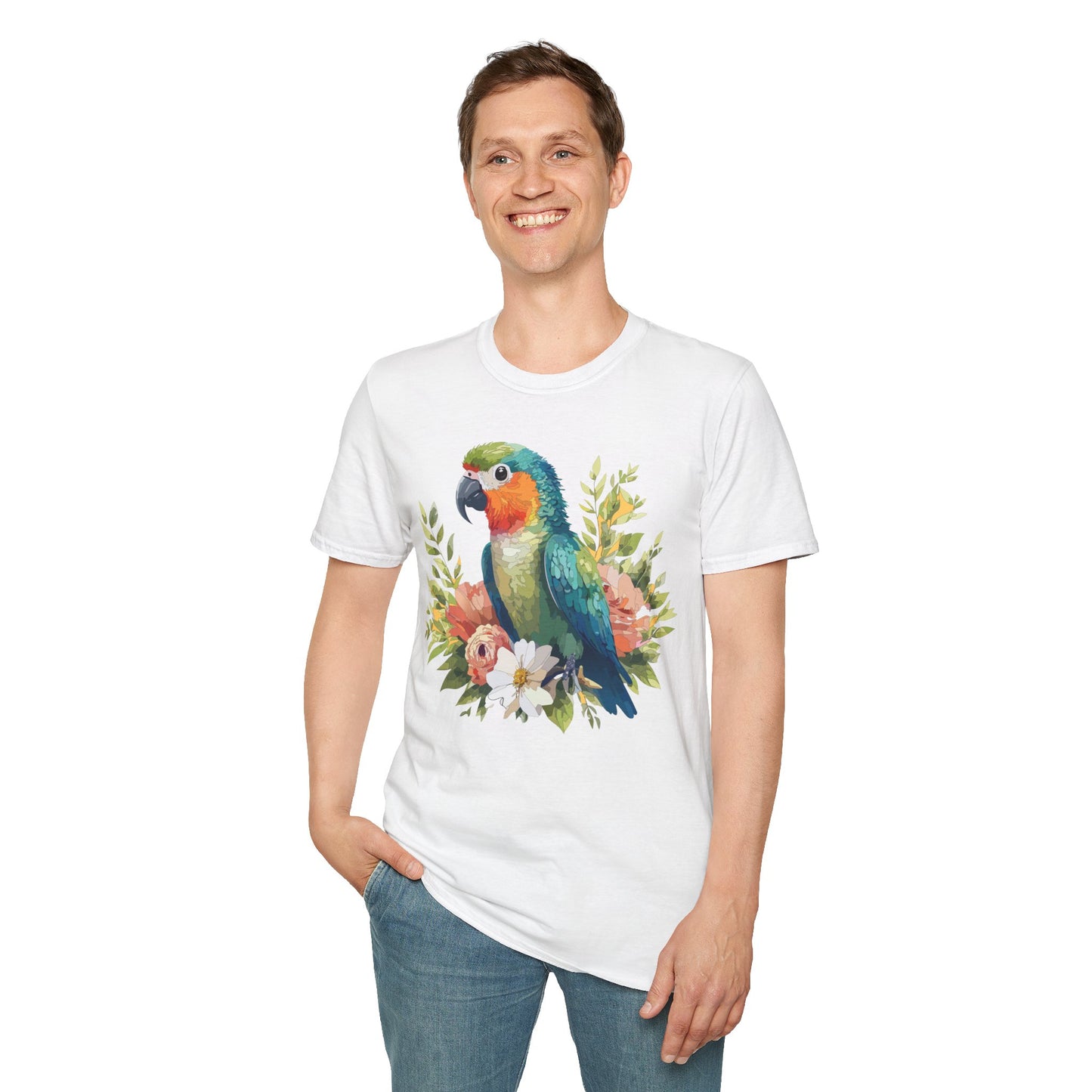 Bird T-Shirt, Floral Bird T Shirt, Shirt with Bird, Shirt with Animal