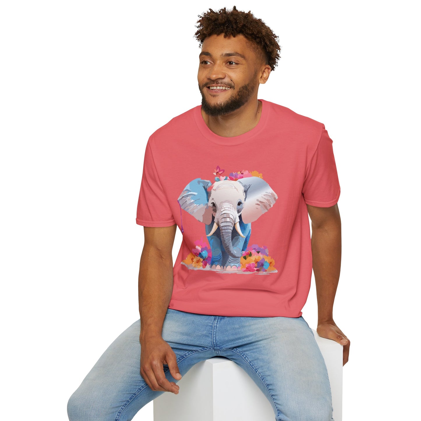 Elephant Shirt, T Shirt with Elephant, Elephant on T Shirt, T Shirt with Animation, Animals Tee Shirt