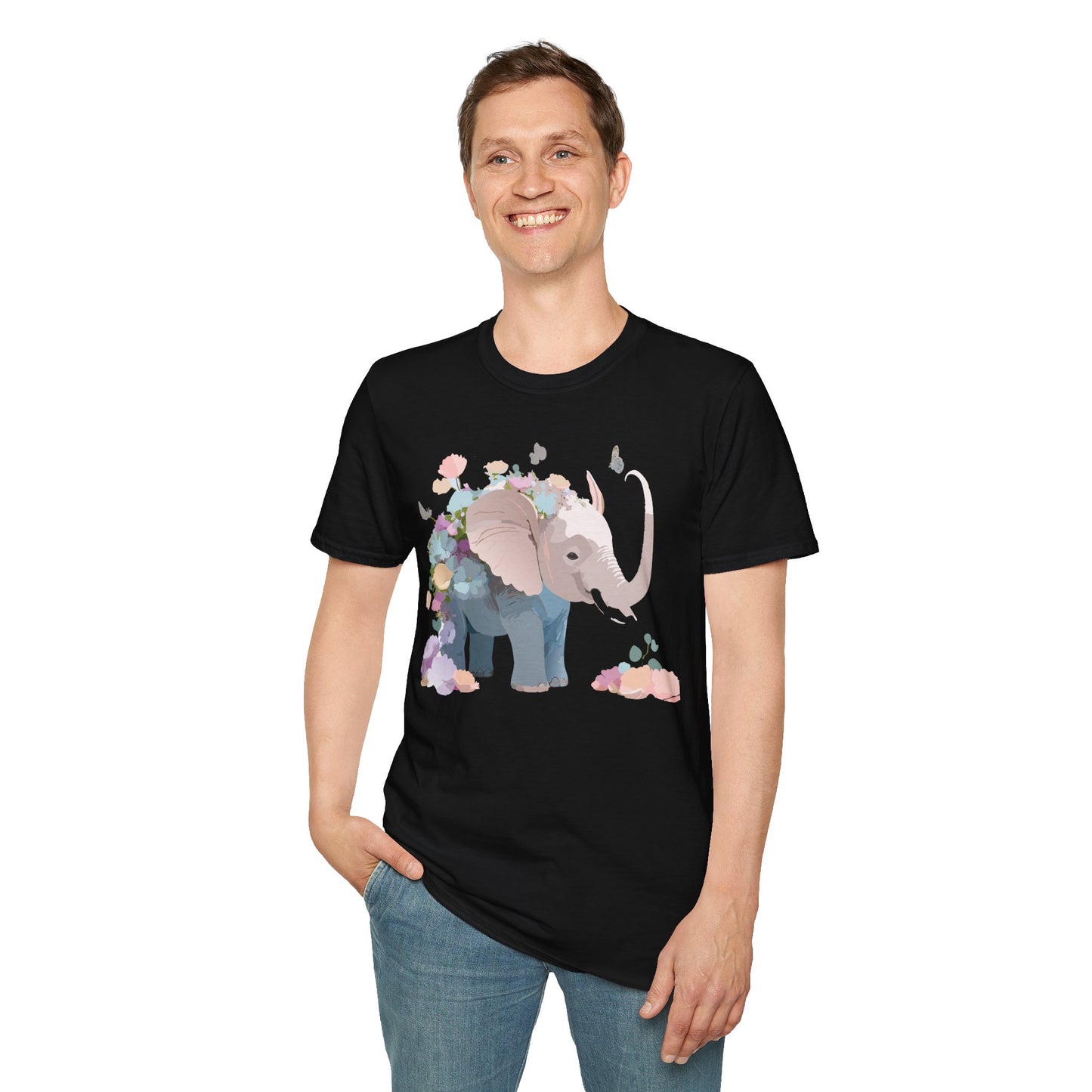 Elephant Shirt, T Shirt with Elephant, Elephant on T Shirt, T Shirt with Animation, Animals Tee Shirt