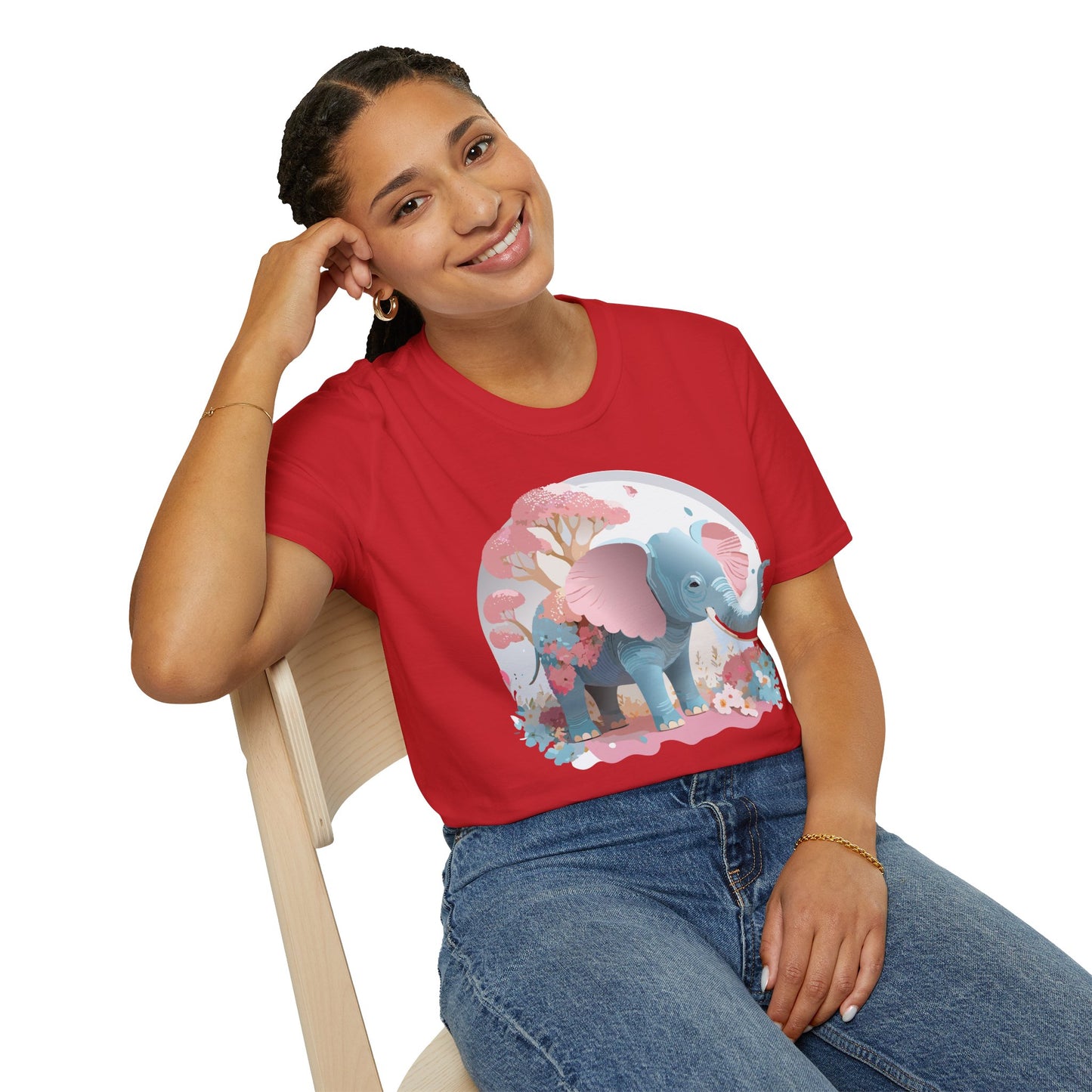Elephant Shirt, T Shirt with Elephant, Elephant on T Shirt, T Shirt with Animation, Animals Tee Shirt