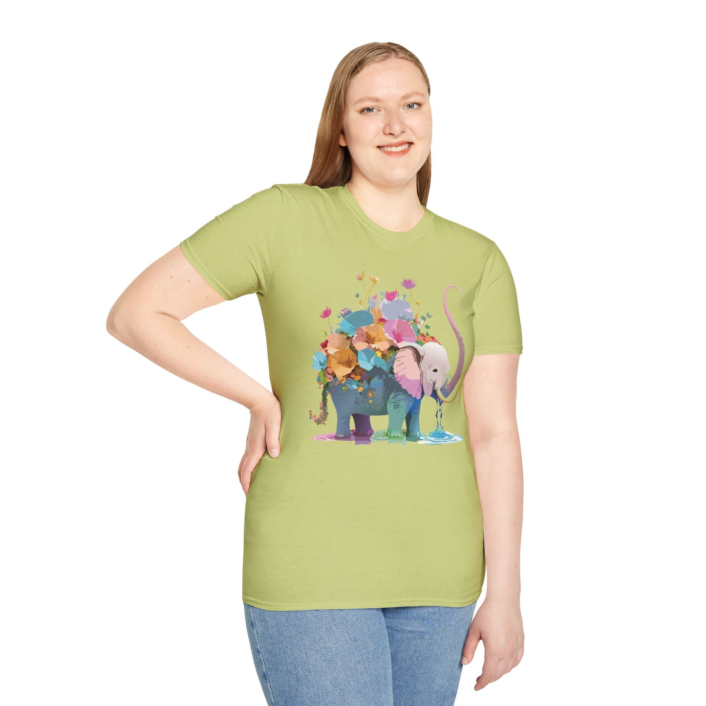 Elephant Shirt, T Shirt with Elephant, Elephant on T Shirt, T Shirt with Animation, Animals Tee Shirt