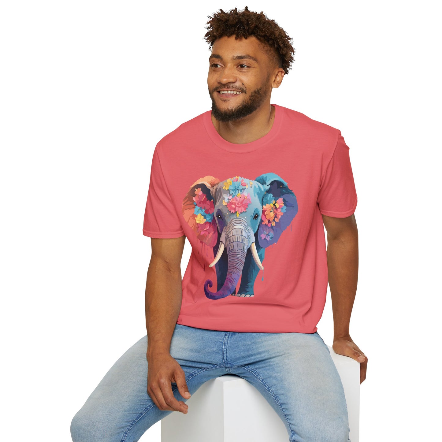 Elephant Shirt, T Shirt with Elephant, Elephant on T Shirt, T Shirt with Animation, Animals Tee Shirt