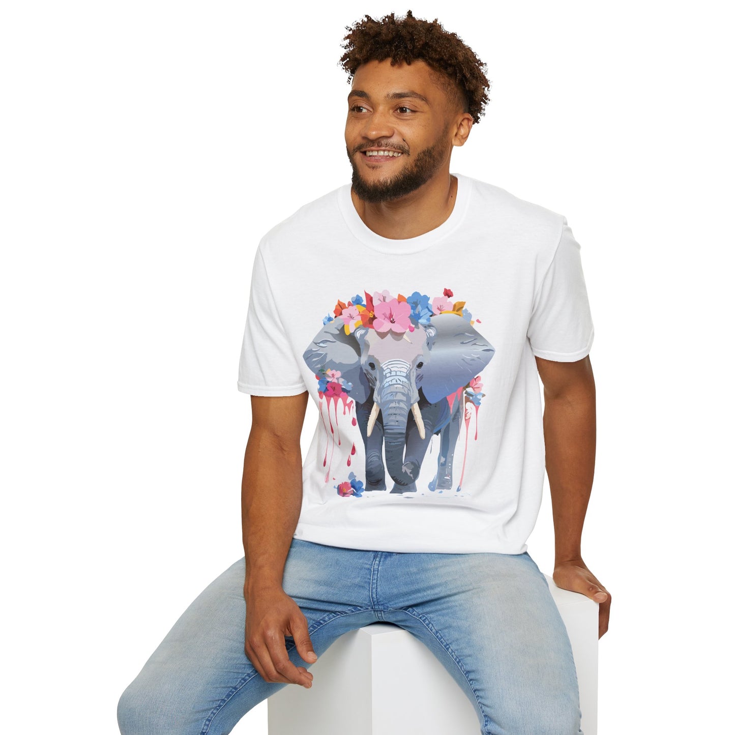 Elephant Shirt, T Shirt with Elephant, Elephant on T Shirt, T Shirt with Animation, Animals Tee Shirt