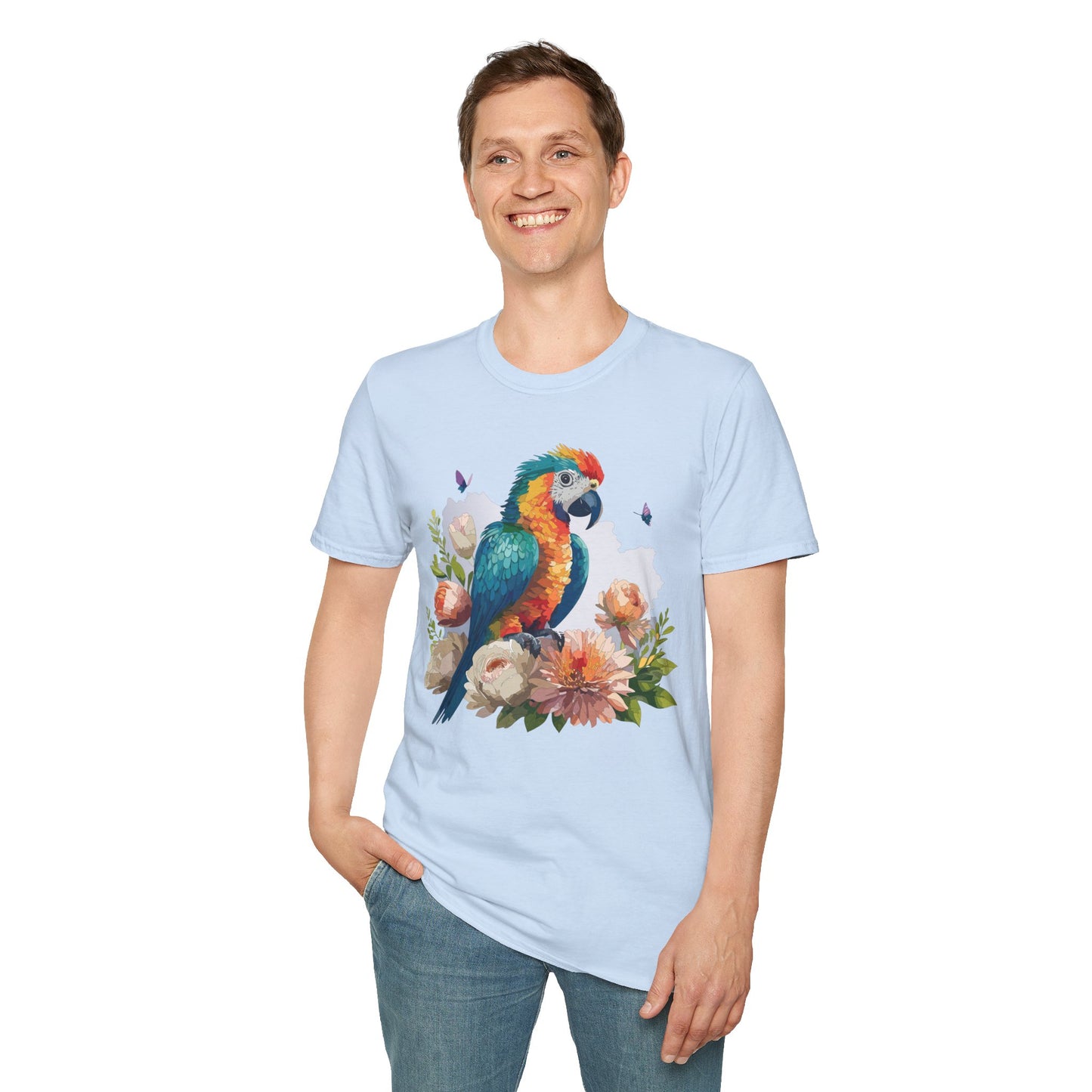 Bird T-Shirt, Floral Bird T Shirt, Shirt with Bird, Shirt with Animal