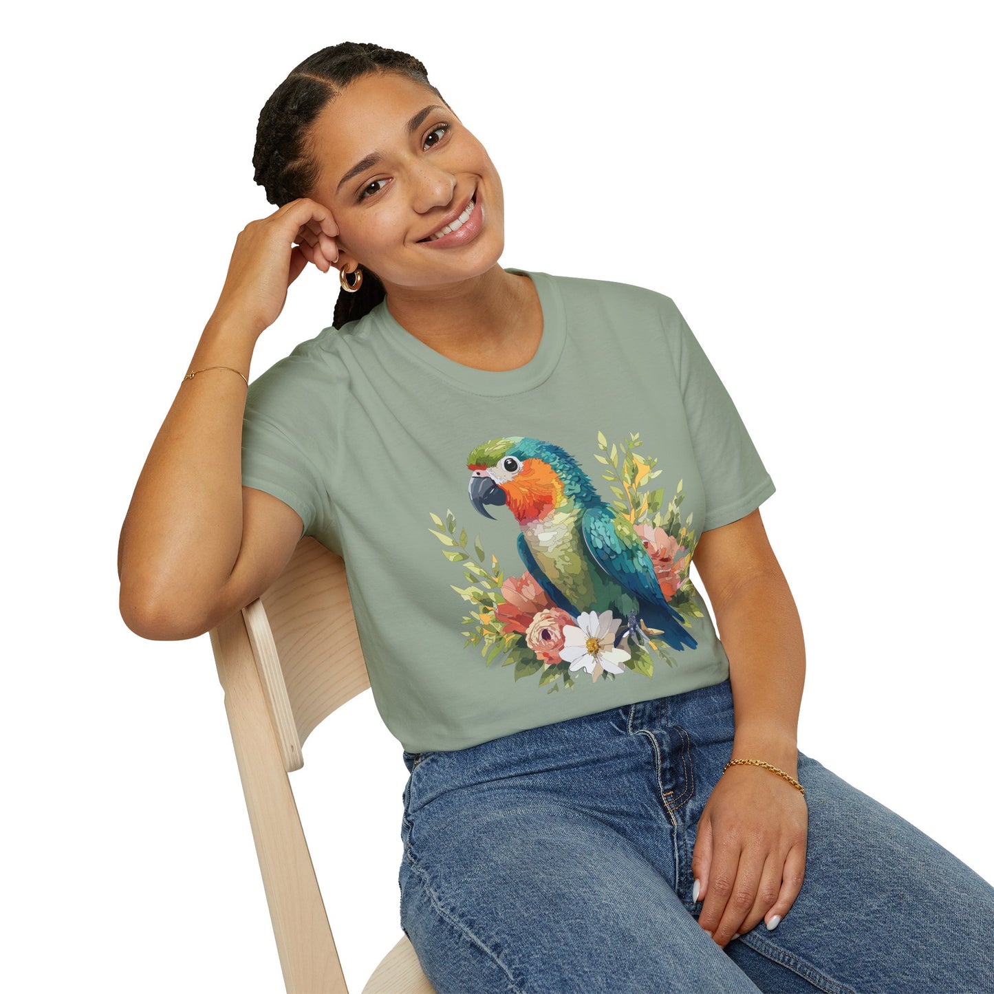 Bird T-Shirt, Floral Bird T Shirt, Shirt with Bird, Shirt with Animal