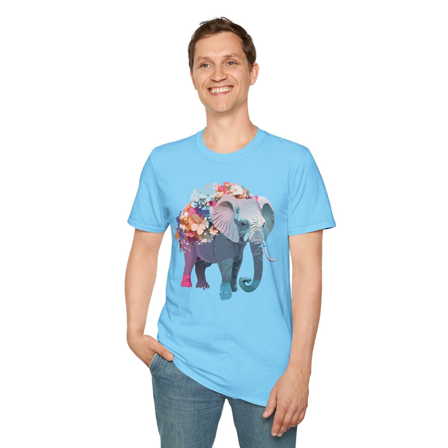 Elephant Shirt, T Shirt with Elephant, Elephant on T Shirt, T Shirt with Animation, Animals Tee Shirt