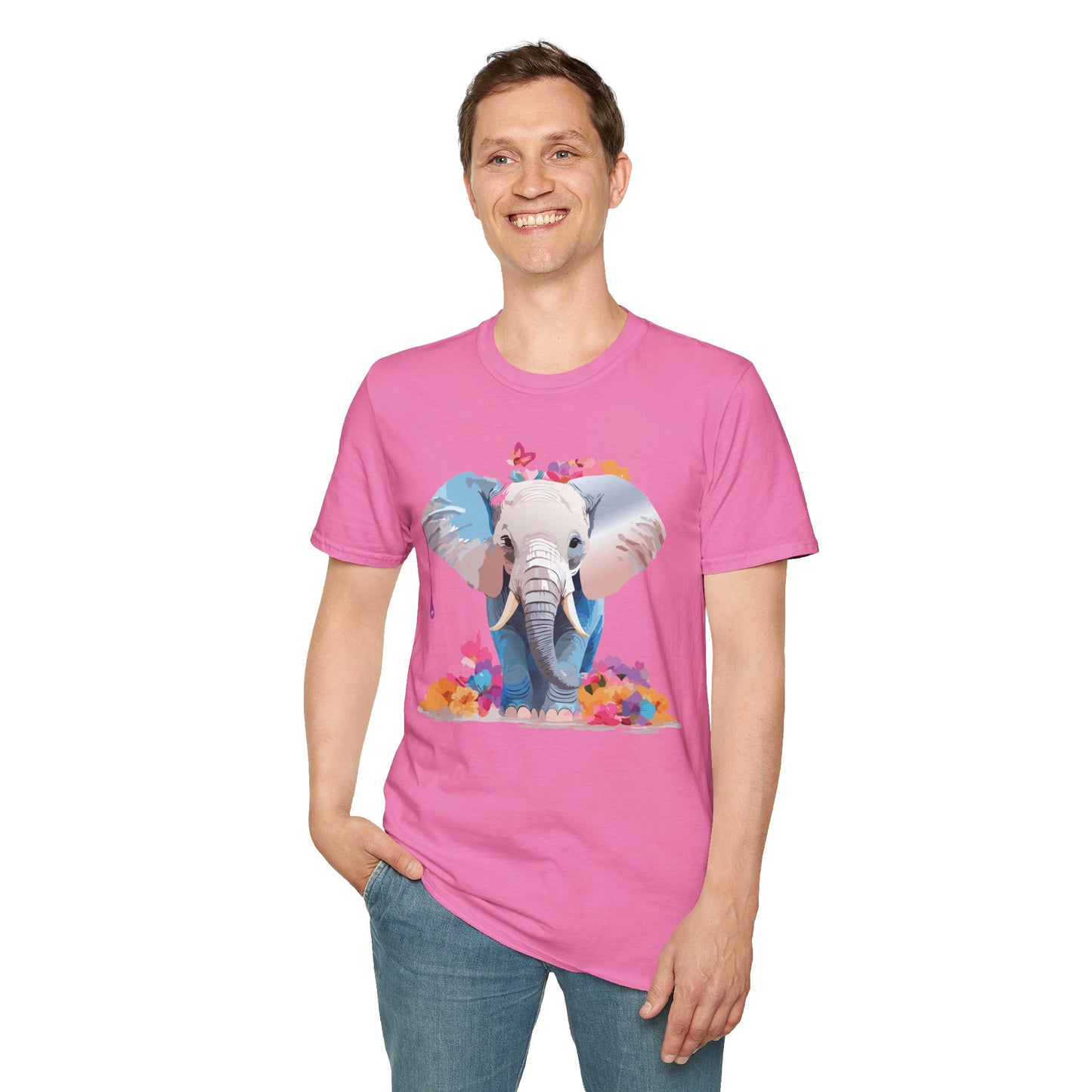 Elephant Shirt, T Shirt with Elephant, Elephant on T Shirt, T Shirt with Animation, Animals Tee Shirt