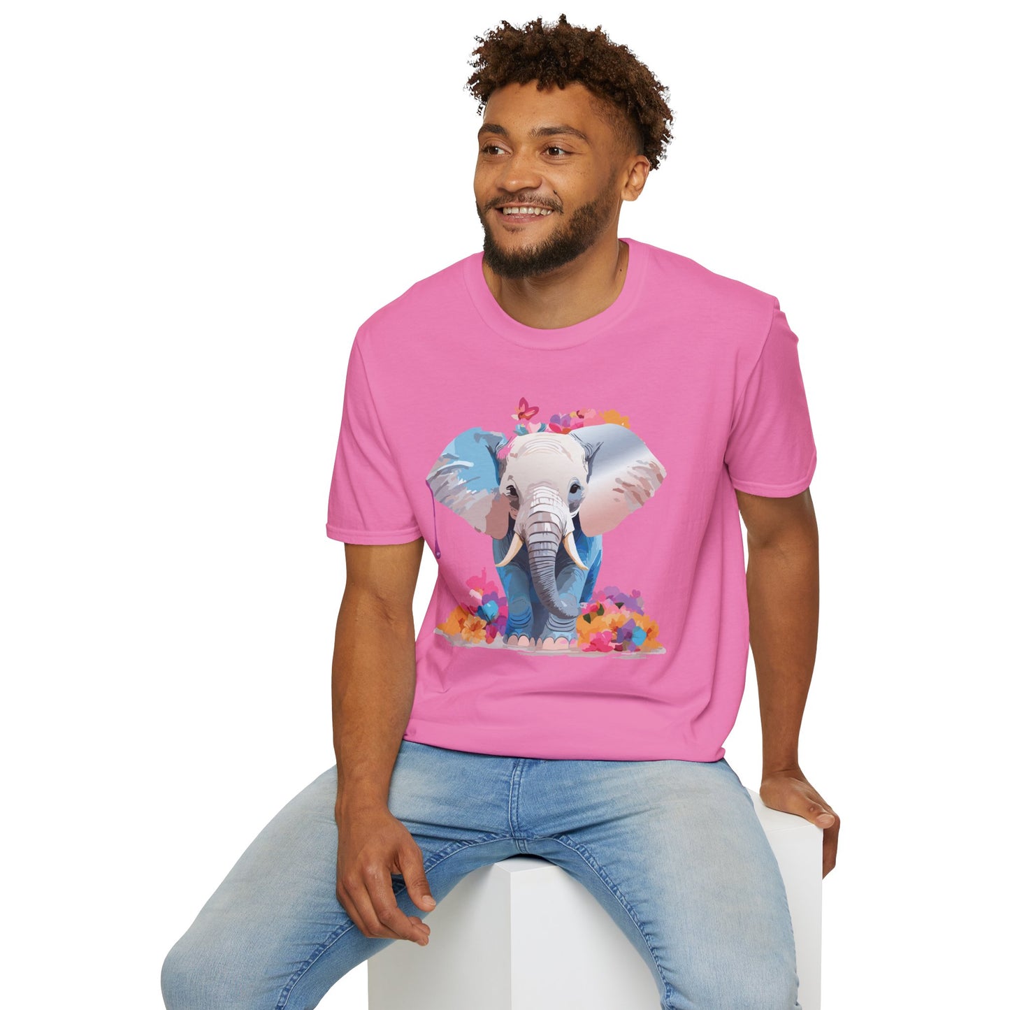 Elephant Shirt, T Shirt with Elephant, Elephant on T Shirt, T Shirt with Animation, Animals Tee Shirt