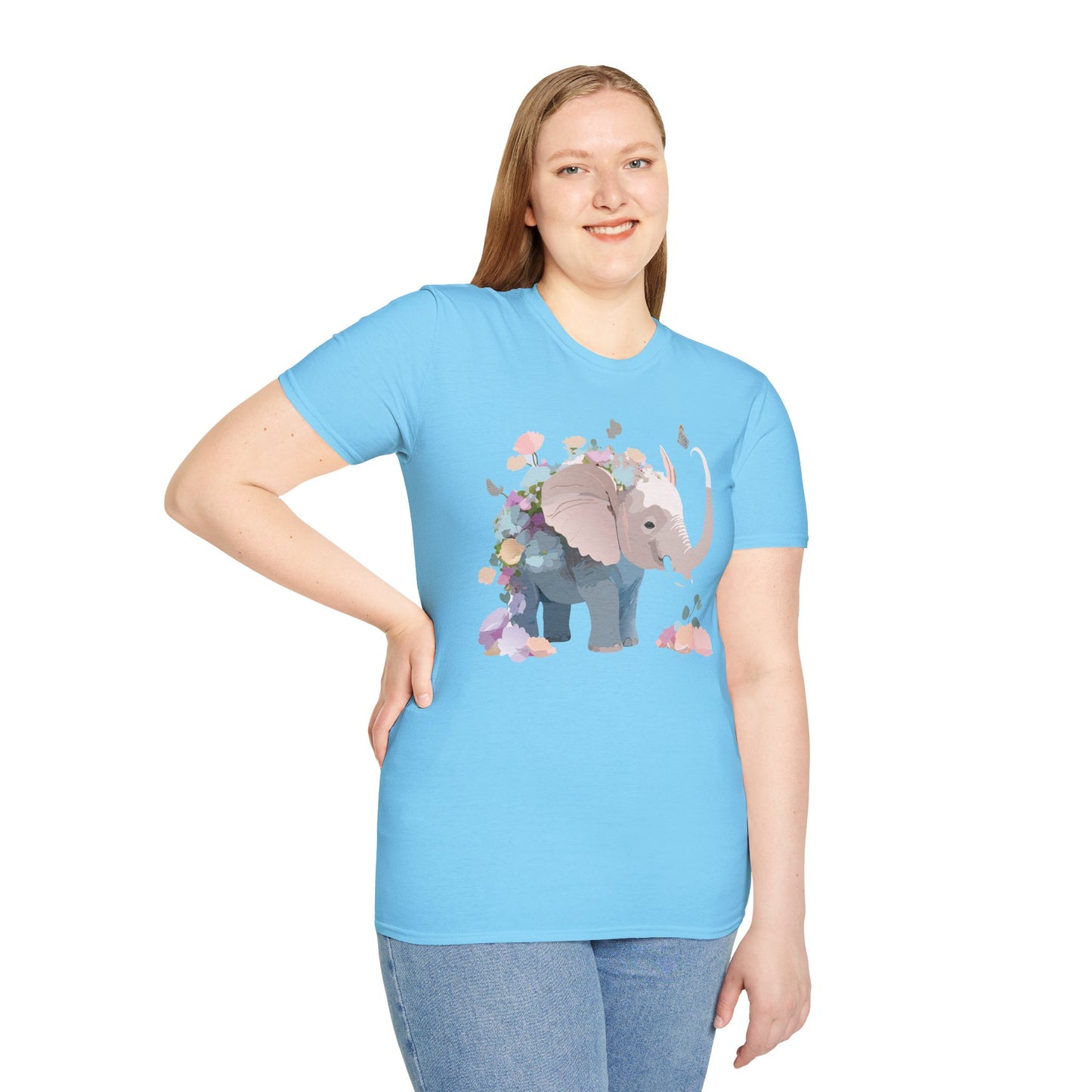 Elephant Shirt, T Shirt with Elephant, Elephant on T Shirt, T Shirt with Animation, Animals Tee Shirt
