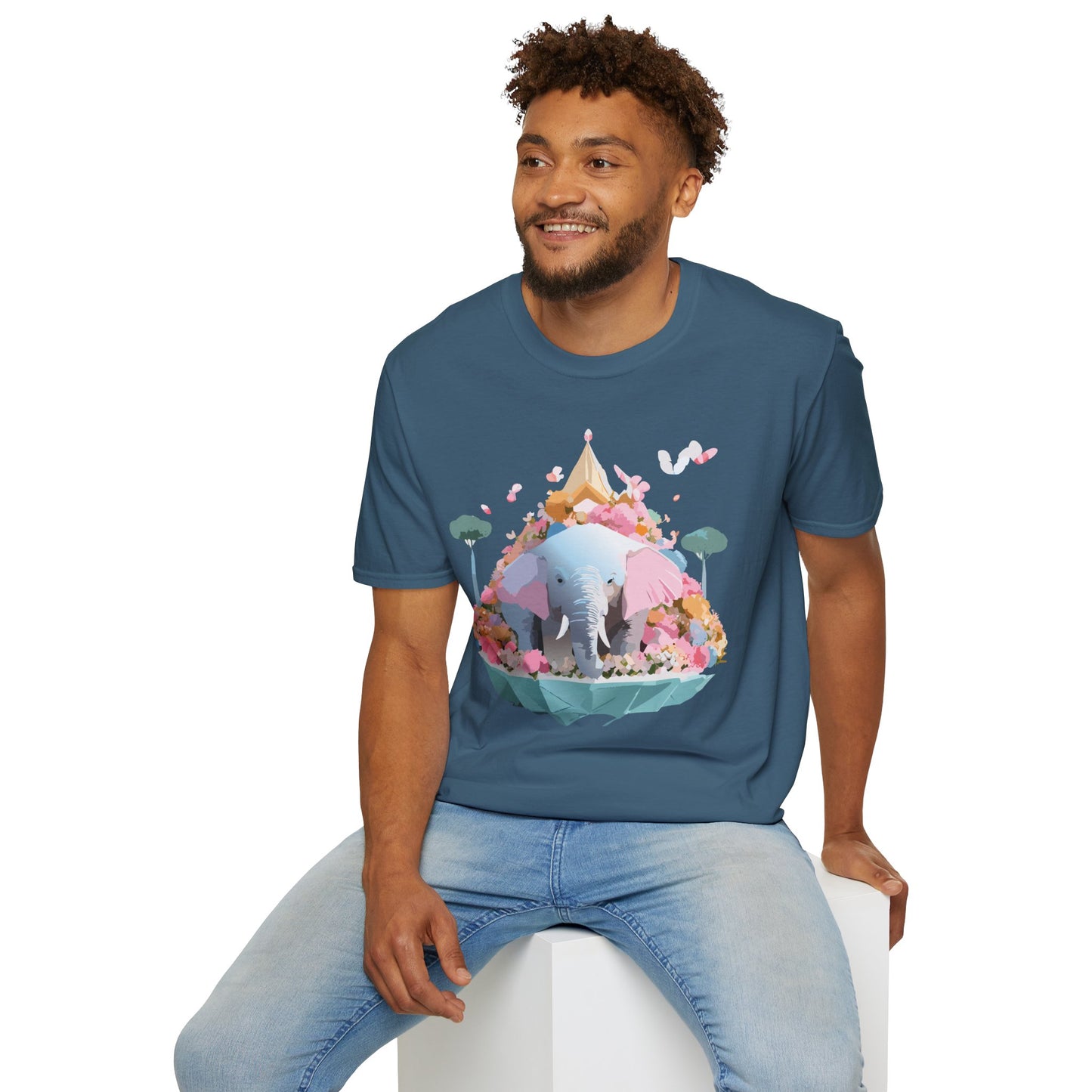 Elephant Shirt, T Shirt with Elephant, Elephant on T Shirt, T Shirt with Animation, Animals Tee Shirt