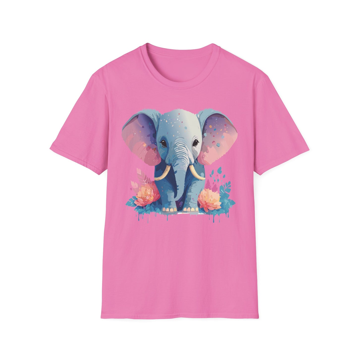 Elephant Shirt, T Shirt with Elephant, Elephant on T Shirt, T Shirt with Animation, Animals Tee Shirt