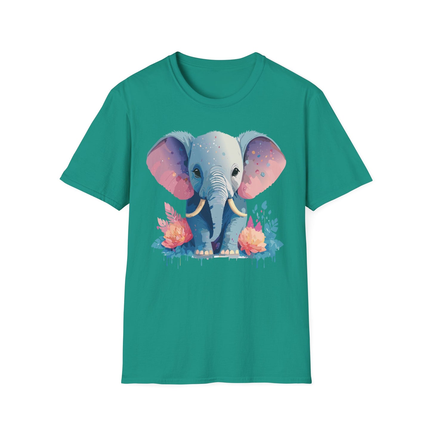 Elephant Shirt, T Shirt with Elephant, Elephant on T Shirt, T Shirt with Animation, Animals Tee Shirt