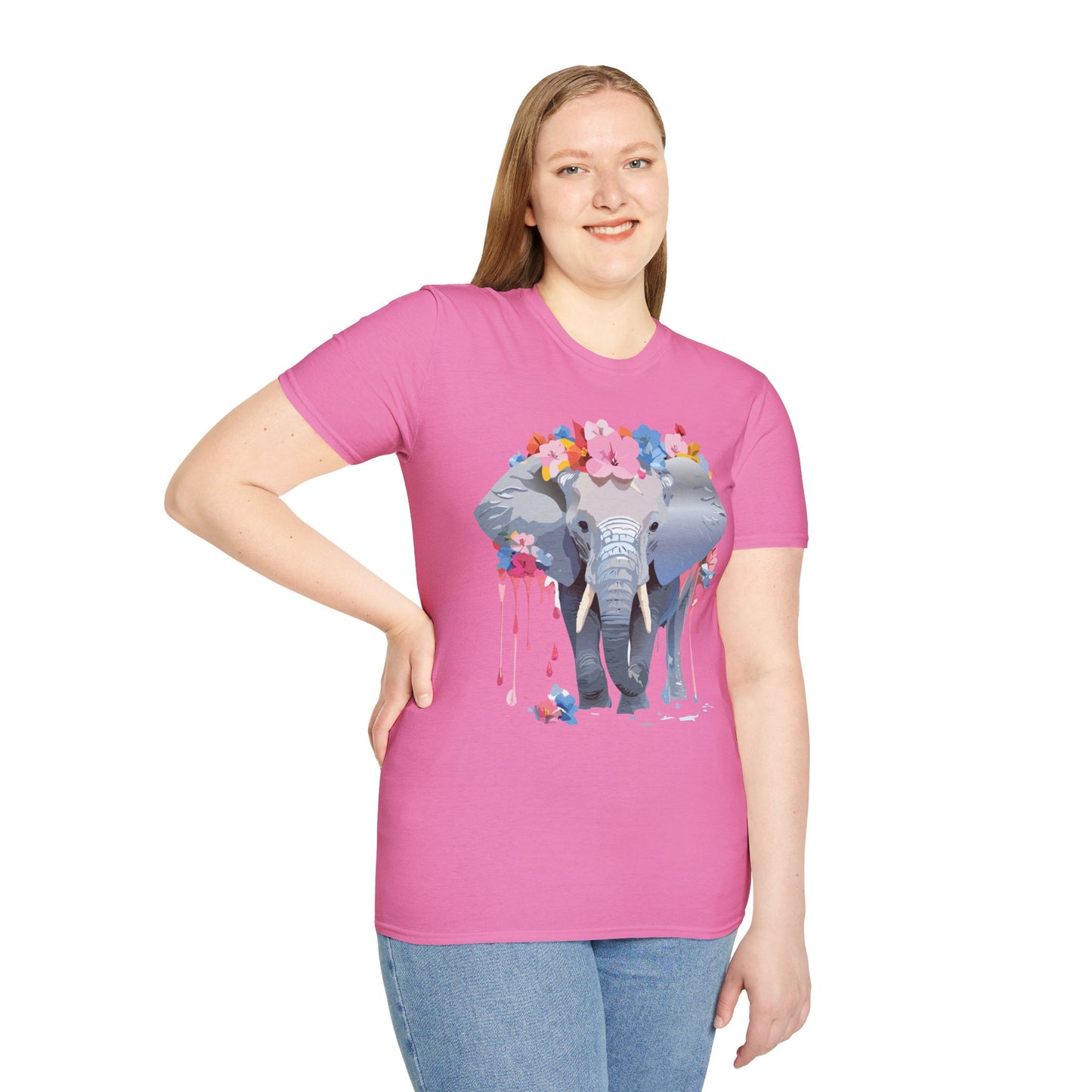Elephant Shirt, T Shirt with Elephant, Elephant on T Shirt, T Shirt with Animation, Animals Tee Shirt