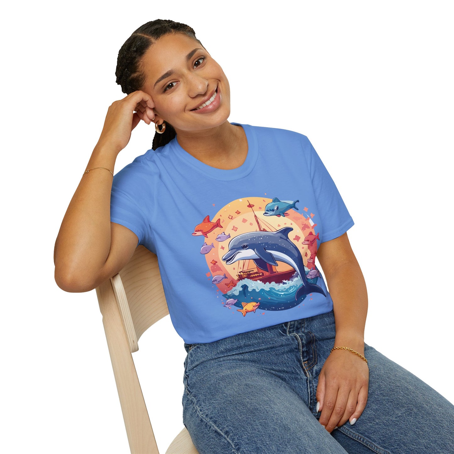 Dolphin Shirts, Shirt with Dolphin, Fish Tee Shirt, Animal Shirt