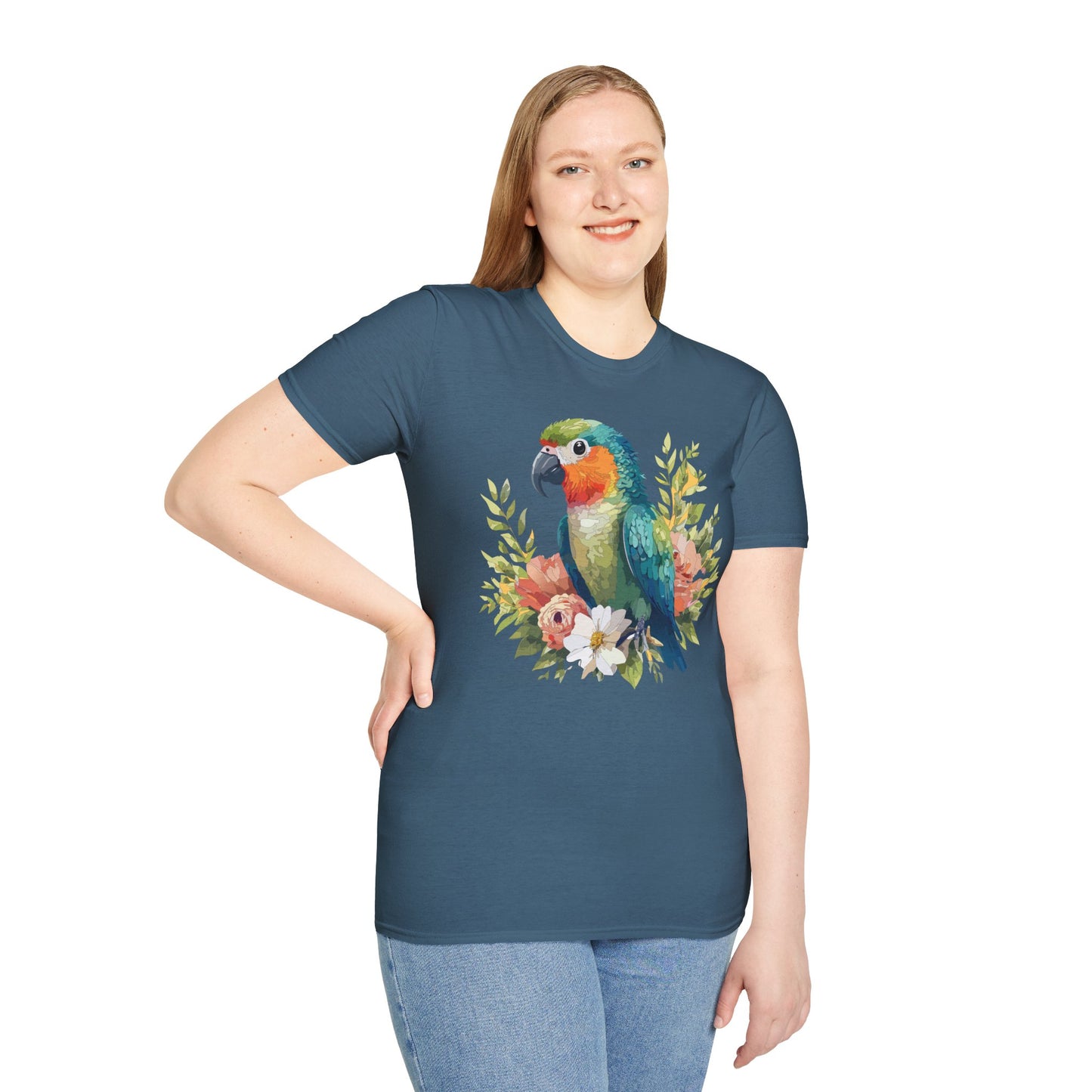 Bird T-Shirt, Floral Bird T Shirt, Shirt with Bird, Shirt with Animal