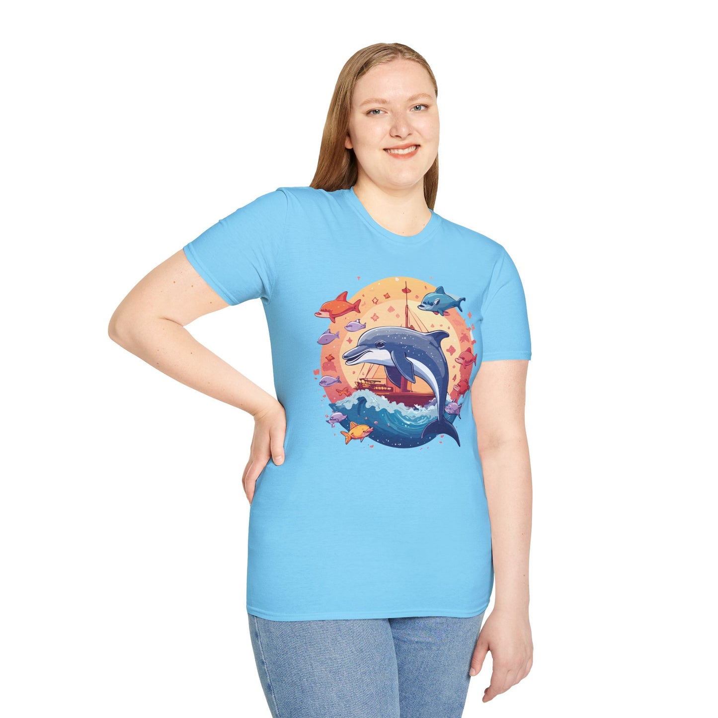 Dolphin Shirts, Shirt with Dolphin, Fish Tee Shirt, Animal Shirt