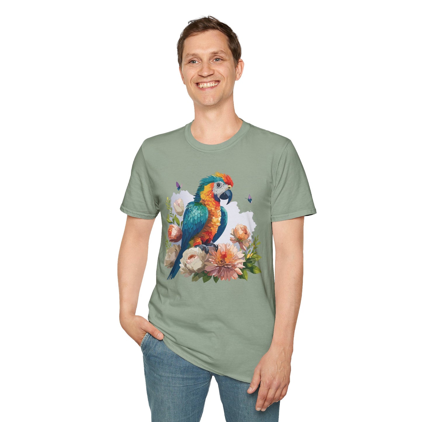 Bird T-Shirt, Floral Bird T Shirt, Shirt with Bird, Shirt with Animal