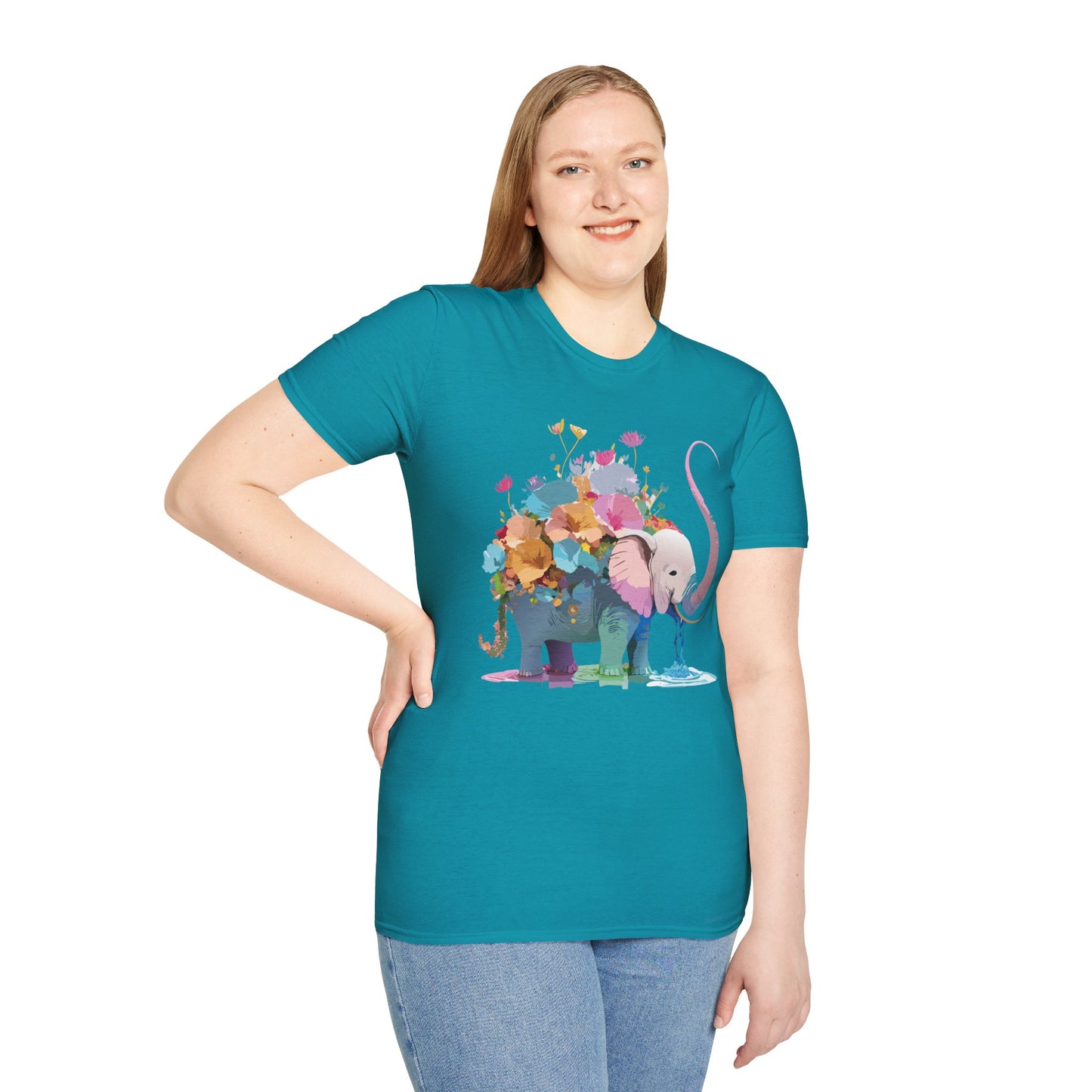 Elephant Shirt, T Shirt with Elephant, Elephant on T Shirt, T Shirt with Animation, Animals Tee Shirt