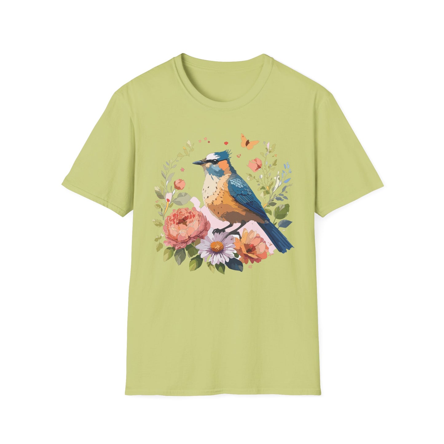 Bird T-Shirt, Floral Bird T Shirt, Shirt with Bird, Shirt with Animal