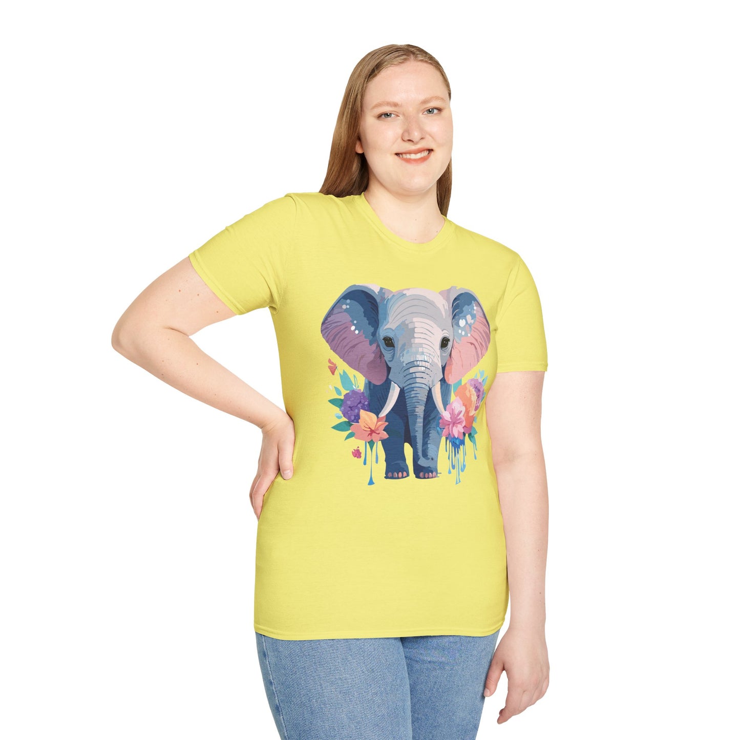 Elephant Shirt, T Shirt with Elephant, Elephant on T Shirt, T Shirt with Animation, Animals Tee Shirt