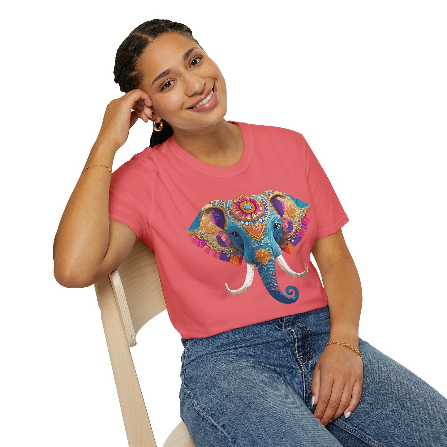 Elephant Shirt, T Shirt with Elephant, Elephant on T Shirt, T Shirt with Animation, Animals Tee Shirt
