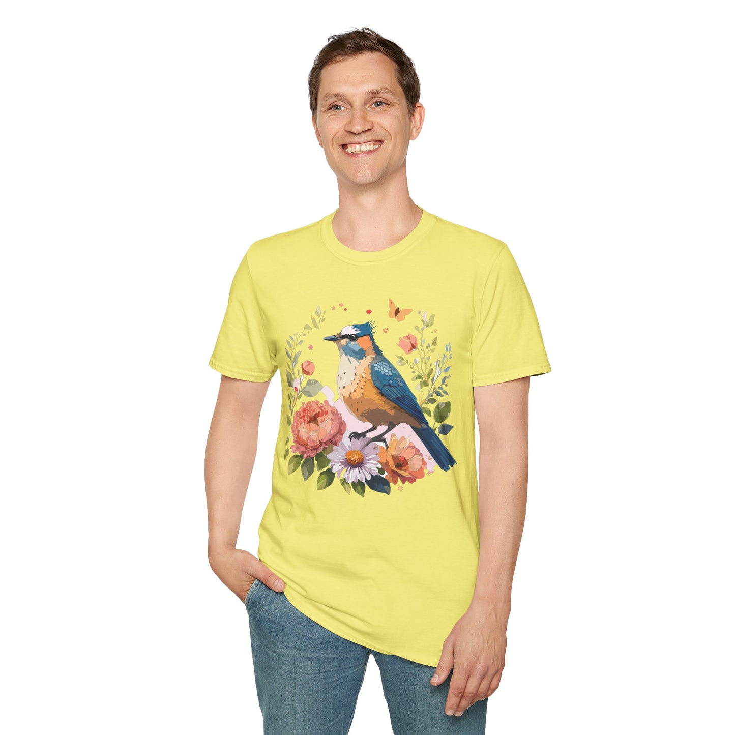 Bird T-Shirt, Floral Bird T Shirt, Shirt with Bird, Shirt with Animal