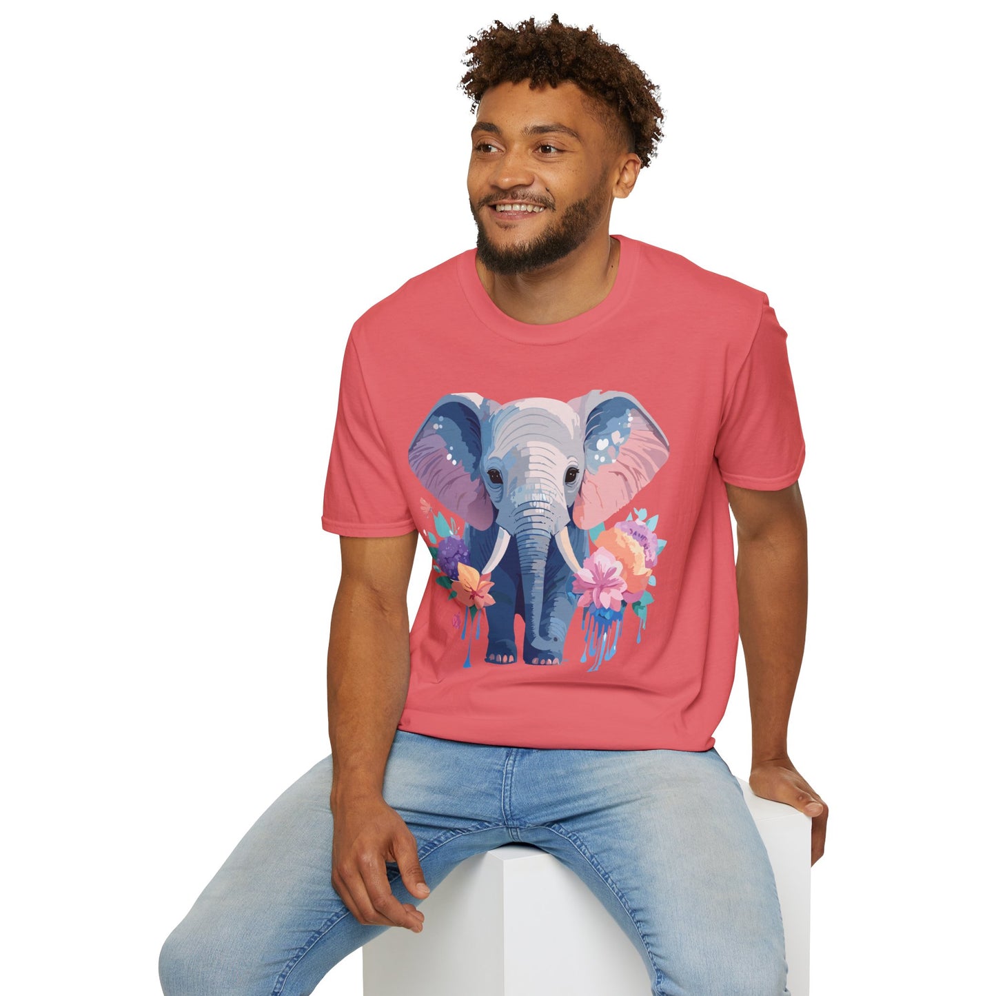 Elephant Shirt, T Shirt with Elephant, Elephant on T Shirt, T Shirt with Animation, Animals Tee Shirt