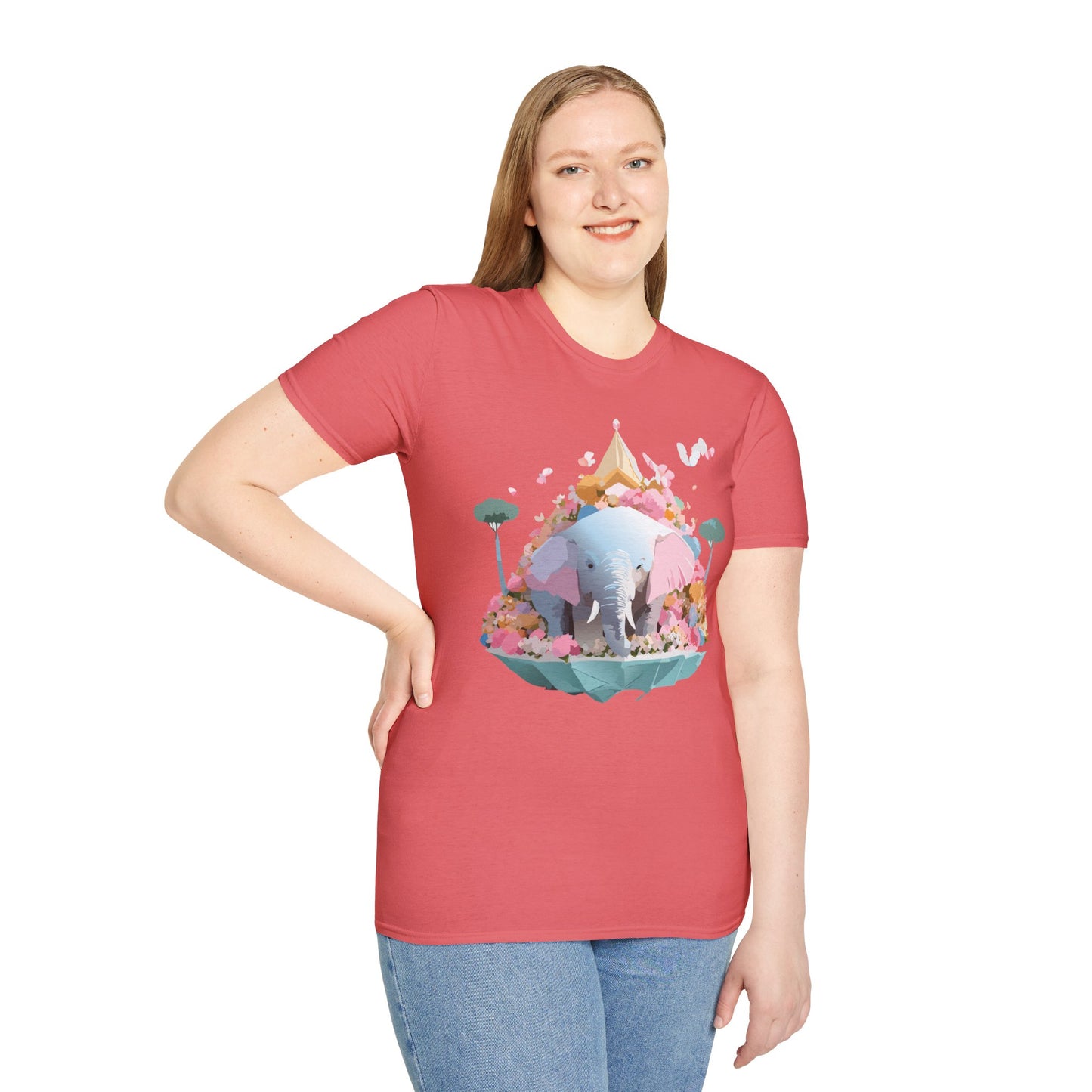 Elephant Shirt, T Shirt with Elephant, Elephant on T Shirt, T Shirt with Animation, Animals Tee Shirt