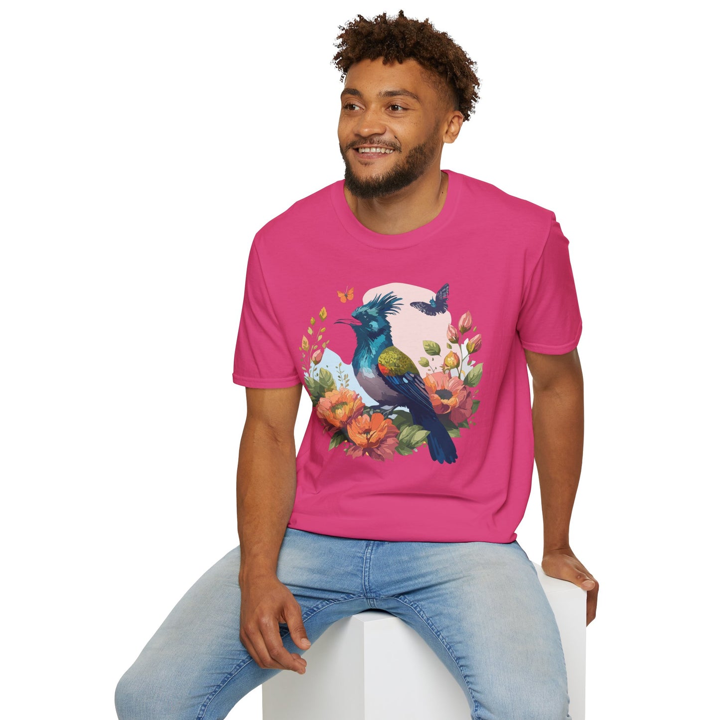 Bird T-Shirt, Floral Bird T Shirt, Shirt with Bird, Shirt with Animal