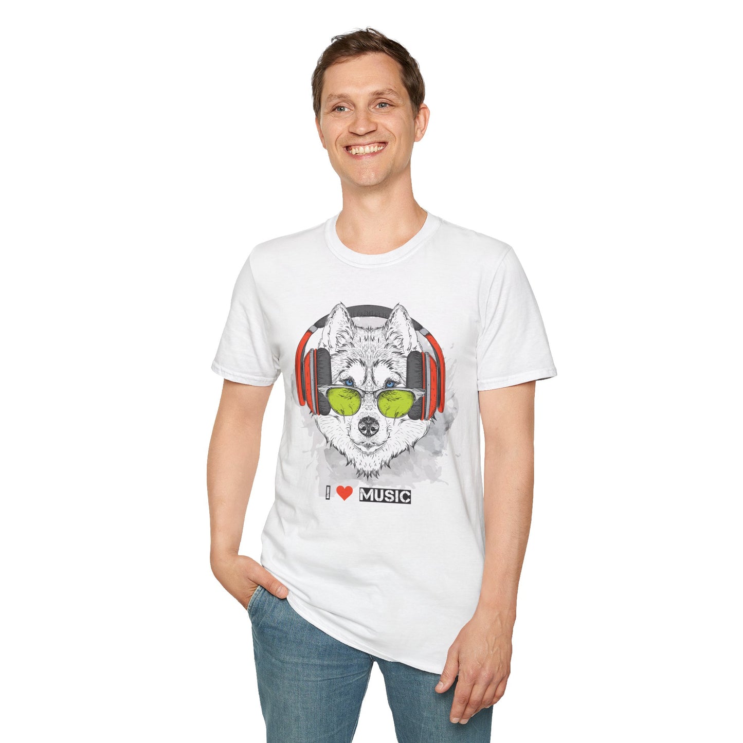 I love Music Animals Shirts, Shirt with Animals, Animals with Headphones Shirt
