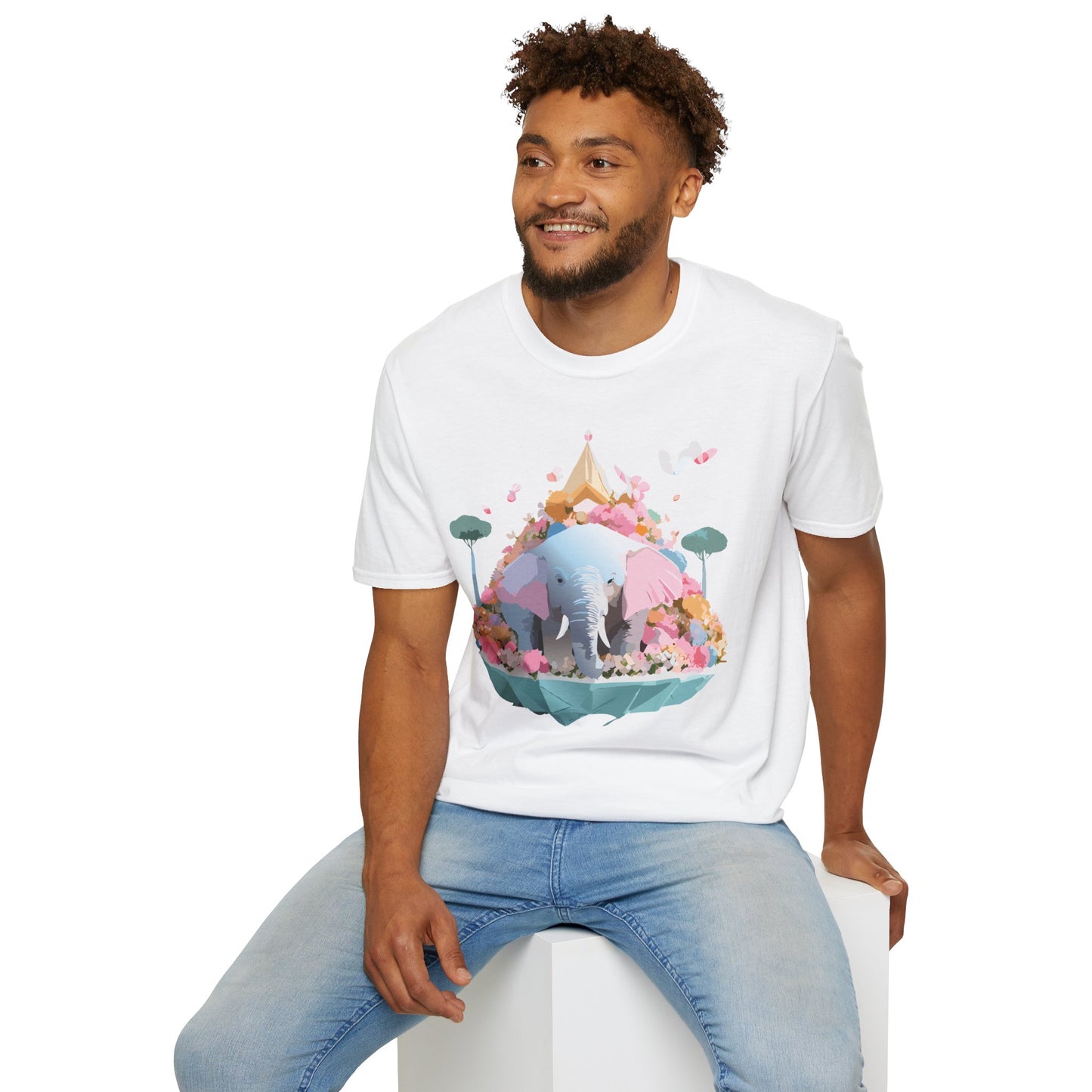 Elephant Shirt, T Shirt with Elephant, Elephant on T Shirt, T Shirt with Animation, Animals Tee Shirt