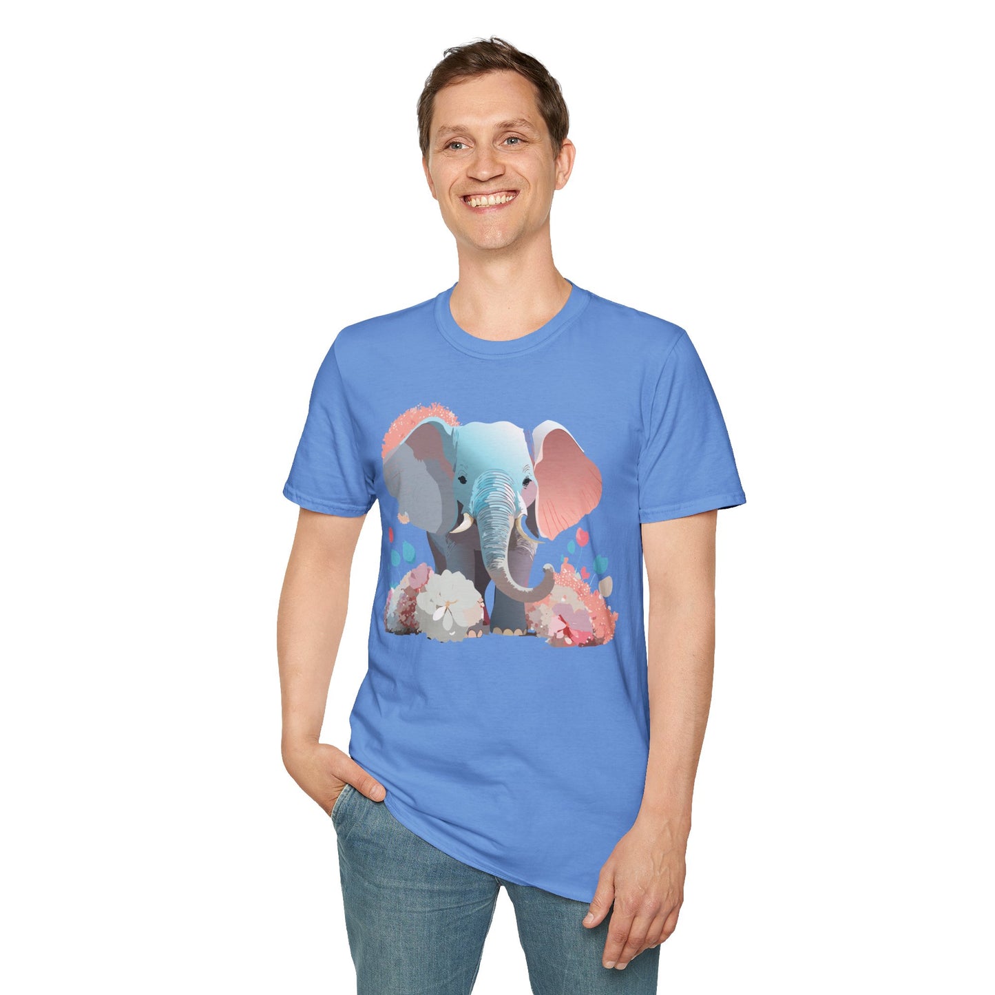 Elephant Shirt, T Shirt with Elephant, Elephant on T Shirt, T Shirt with Animation, Animals Tee Shirt