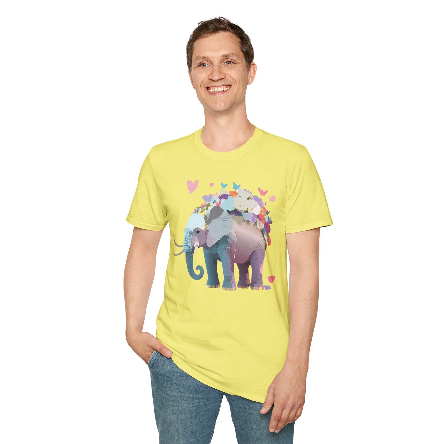 Elephant Graphic Unisex Softstyle 100 Cotton T-Shirt with Animal Design Artwork 3