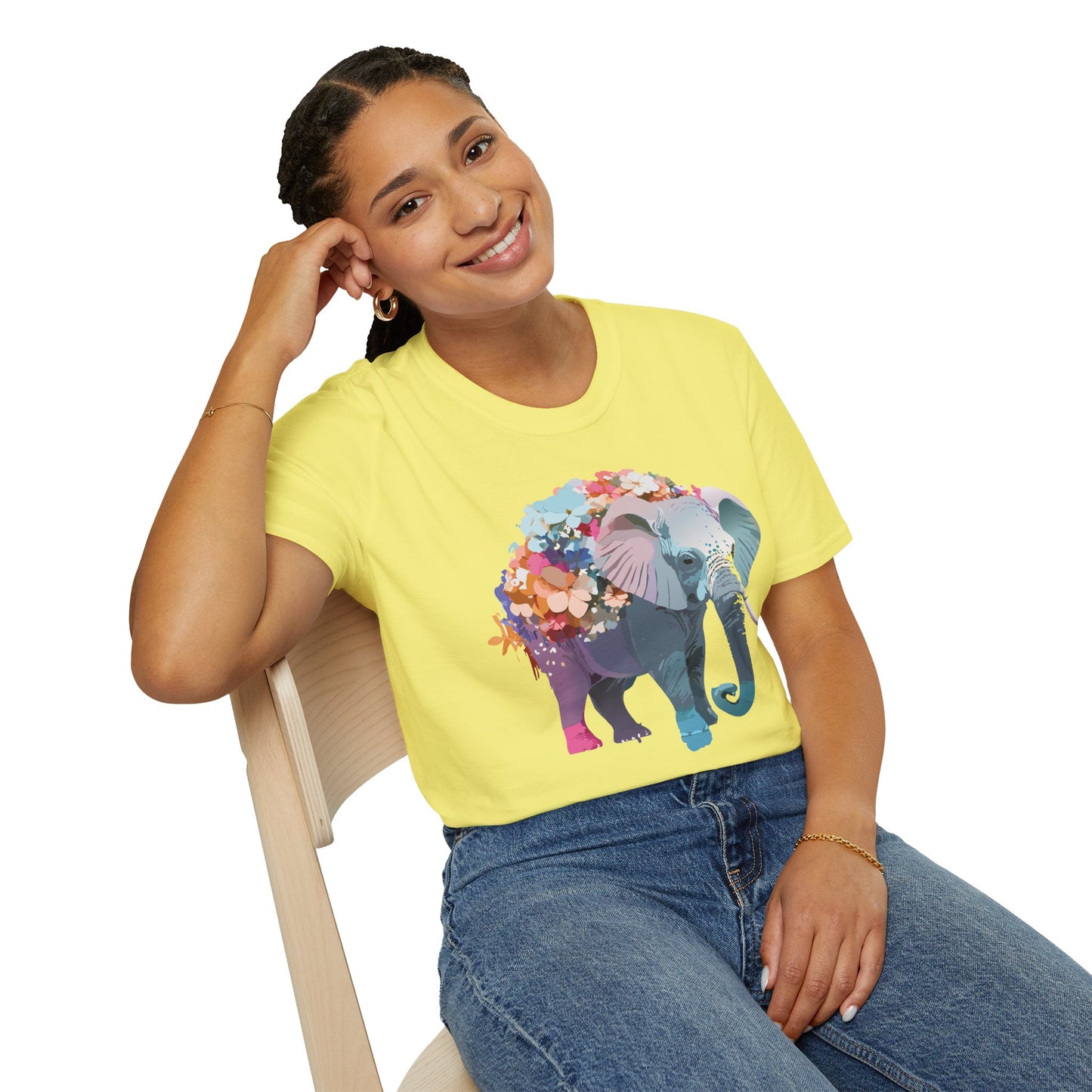 Elephant Shirt, T Shirt with Elephant, Elephant on T Shirt, T Shirt with Animation, Animals Tee Shirt