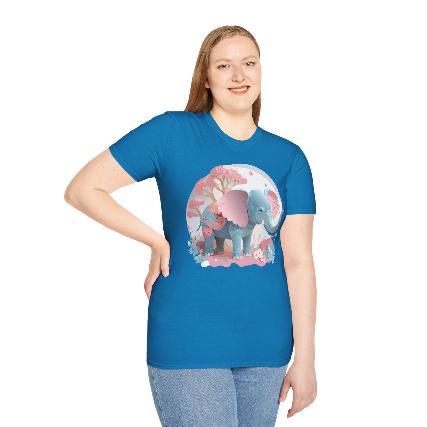 Elephant Shirt, T Shirt with Elephant, Elephant on T Shirt, T Shirt with Animation, Animals Tee Shirt