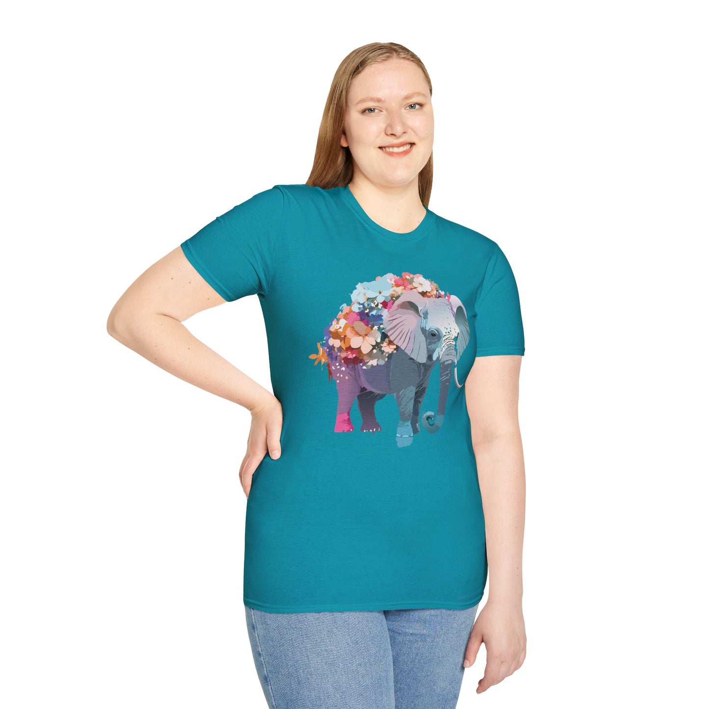 Elephant Shirt, T Shirt with Elephant, Elephant on T Shirt, T Shirt with Animation, Animals Tee Shirt