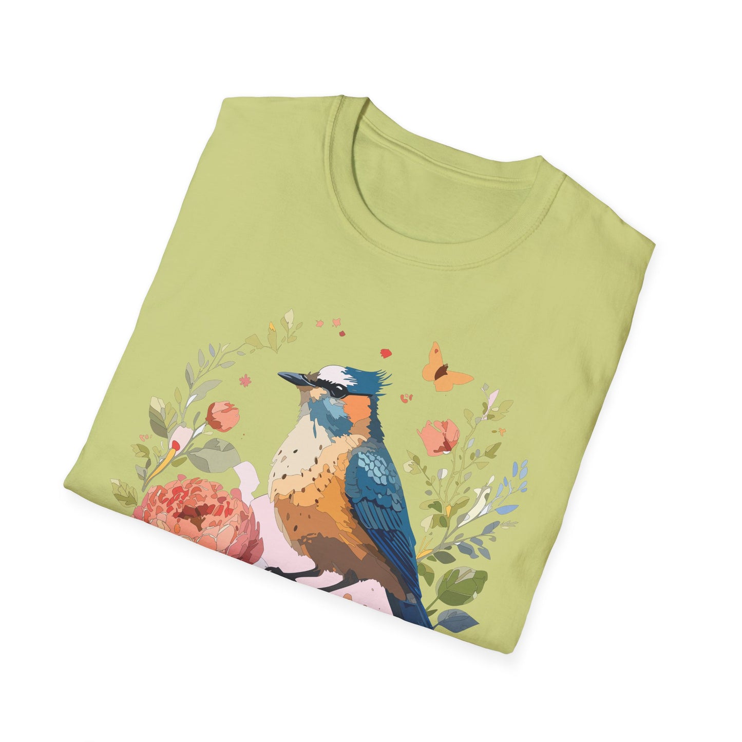Bird T-Shirt, Floral Bird T Shirt, Shirt with Bird, Shirt with Animal