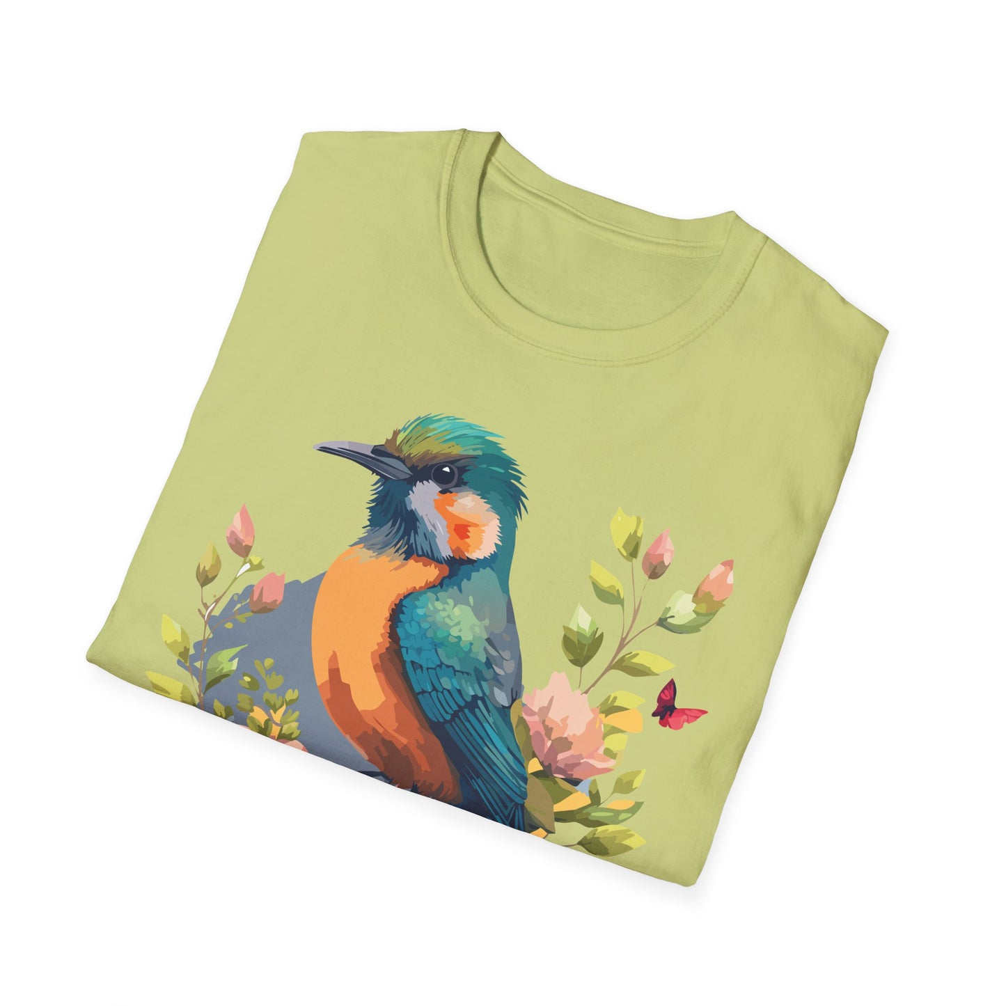Bird T-Shirt, Floral Bird T Shirt, Shirt with Bird, Shirt with Animal