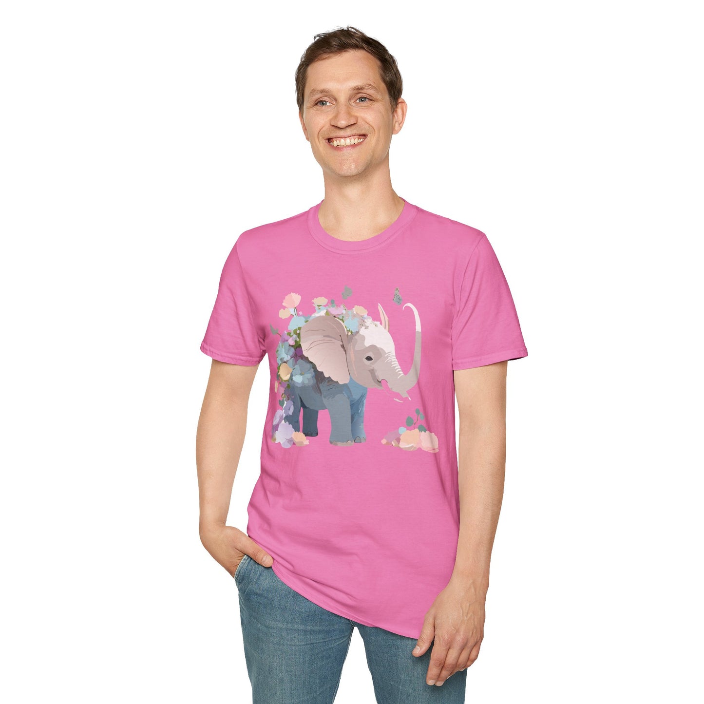 Elephant Shirt, T Shirt with Elephant, Elephant on T Shirt, T Shirt with Animation, Animals Tee Shirt