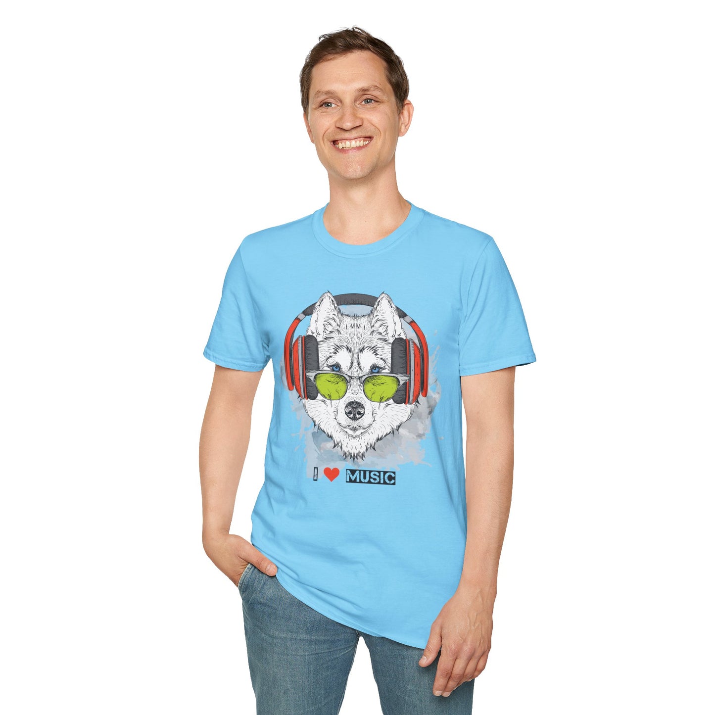 I love Music Animals Shirts, Shirt with Animals, Animals with Headphones Shirt